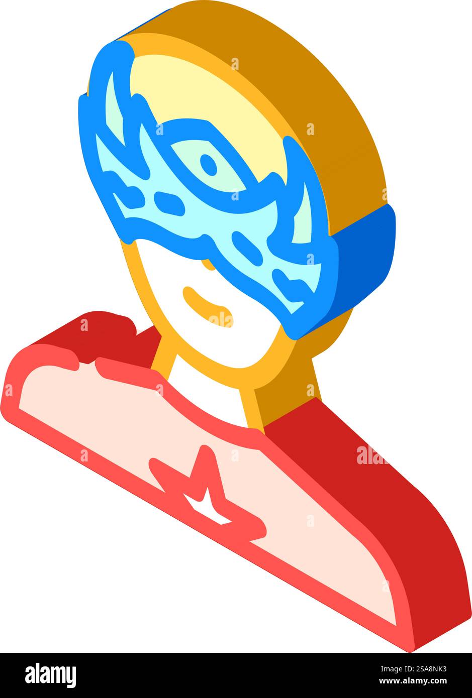 maschera eroica faccia isometrica vettore icona. maschera eroica segno facciale. illustrazione del simbolo isolato. illustrazione vettoriale icona isometrica faccia maschera eroe Illustrazione Vettoriale