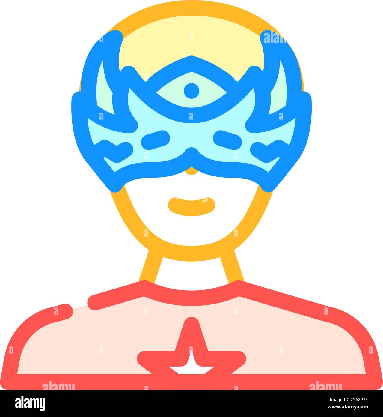 maschera eroica colore del viso icona vettore. maschera eroica segno facciale. illustrazione del simbolo isolato. illustrazione vettoriale dell'icona del colore del volto della maschera eroe Illustrazione Vettoriale