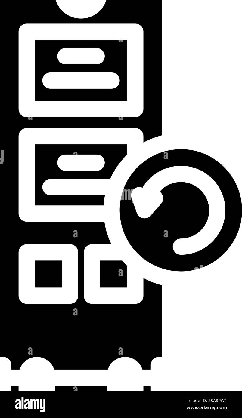 recupero dati riparare il vettore dell'icona glifo del computer. ripristino dati riparazione computer. illustrazione del simbolo isolato. illustrazione vettoriale icona glifo del computer di ripristino dati Illustrazione Vettoriale