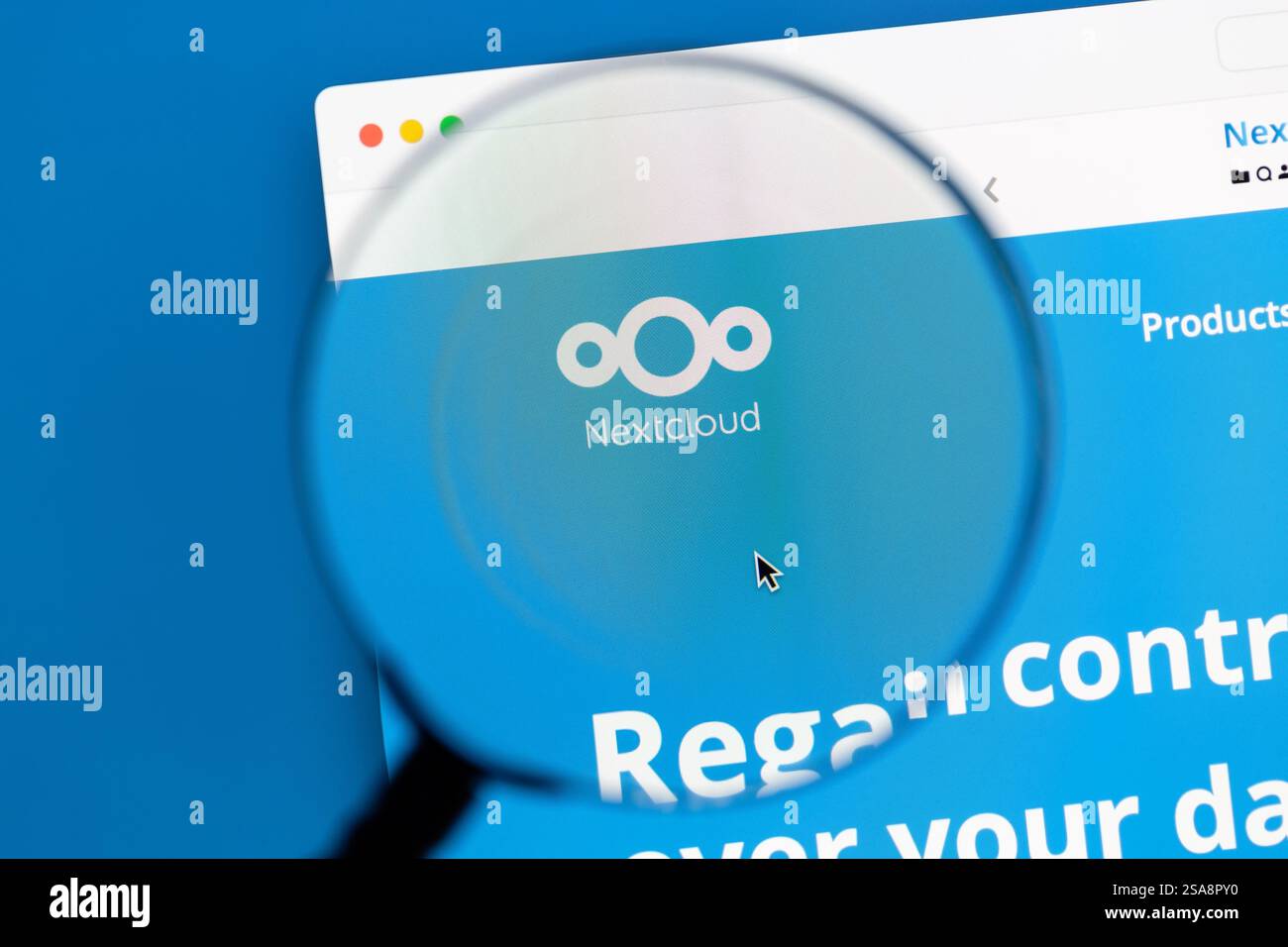 Ostersund, Svezia - 22 gennaio 2025. Sito Web Nextcloud sullo schermo di un computer. Foto Stock