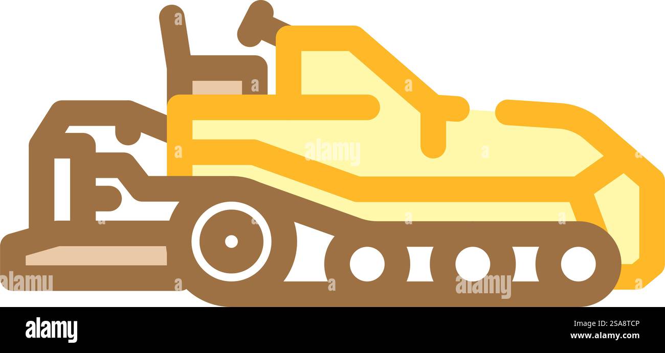 vettore icona colore veicolo asfaltatrice. cartello per veicoli edili asfaltatori. illustrazione del simbolo isolato. illustrazione vettoriale dell'icona del colore dell'asfaltatrice per veicoli edili Illustrazione Vettoriale
