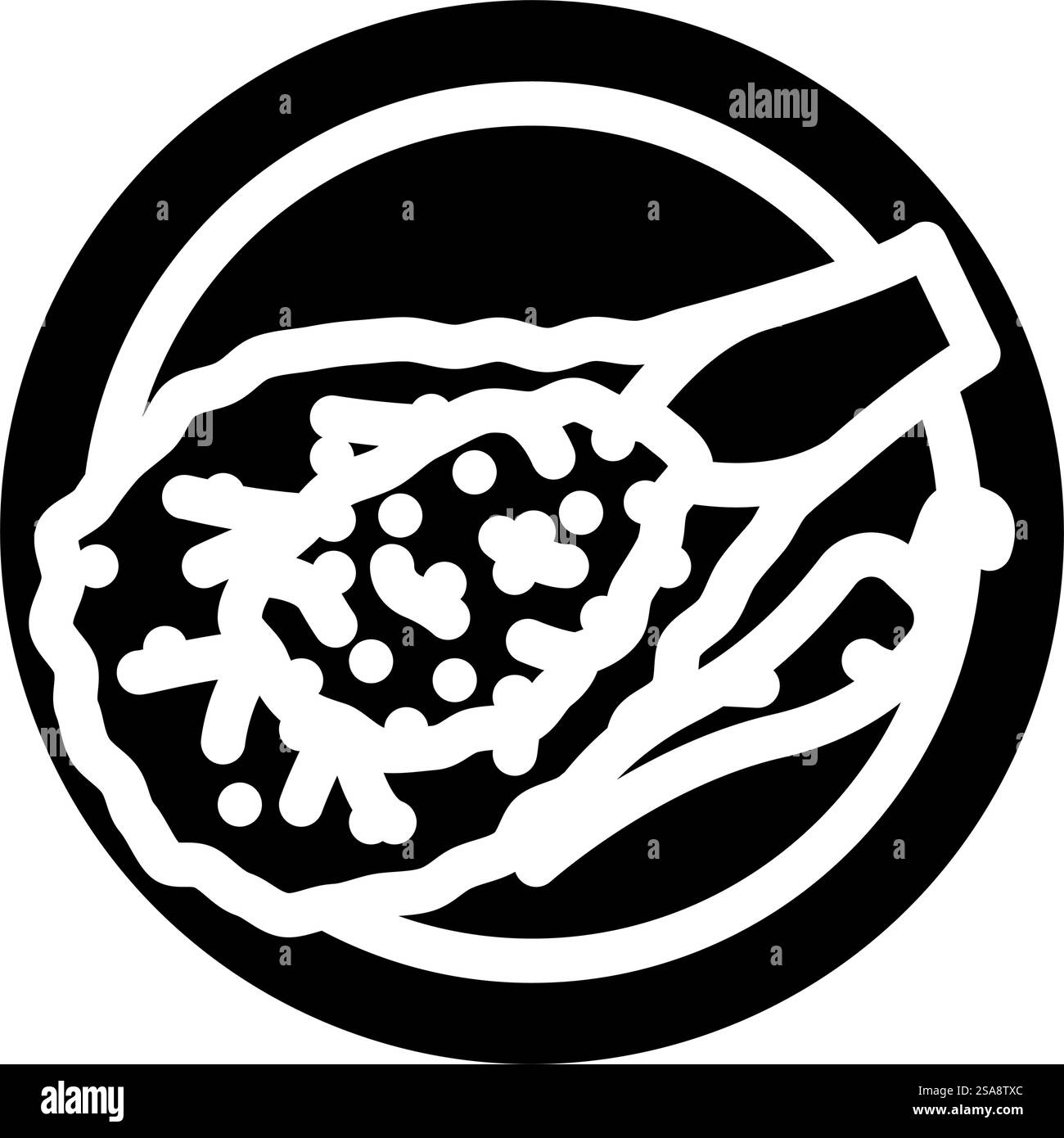 insalata di larice cucina tailandese glifo icona vettore. insalata di larice segno di cucina tailandese. illustrazione del simbolo isolato. insalata di larice cucina thailandese icona del vettore Illustrazione Vettoriale