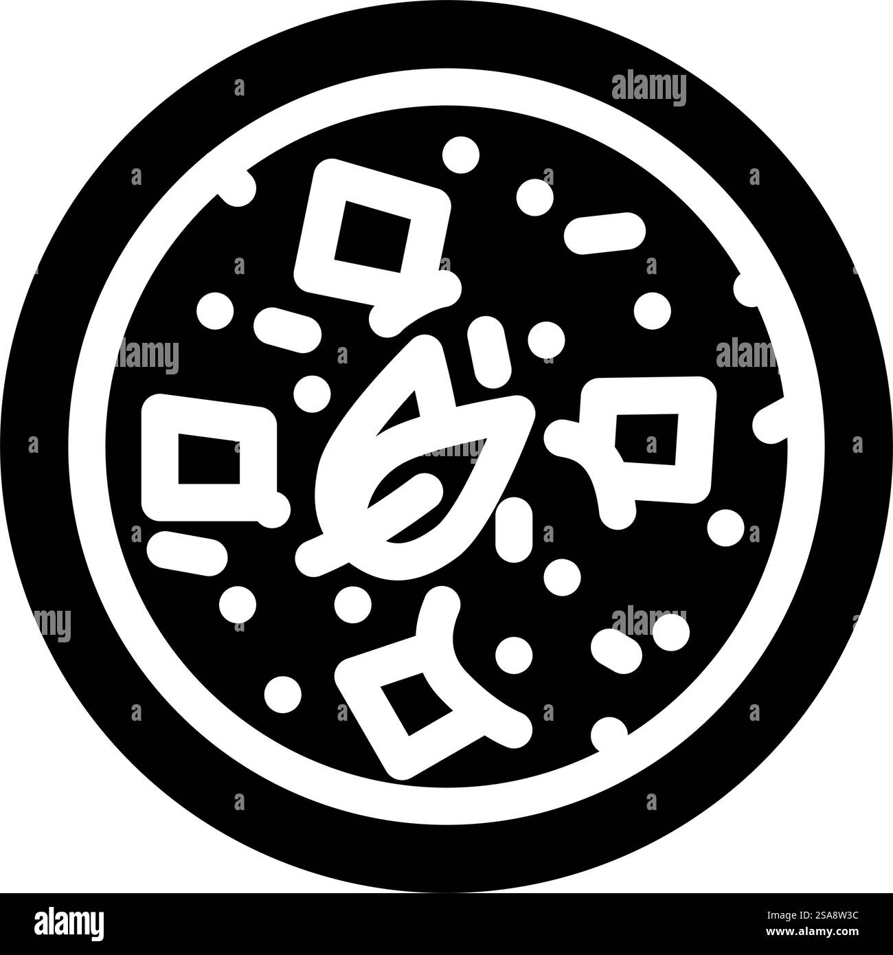 icona vettoriale del glifo della cucina tailandese al curry verde. segno verde di cucina tailandese al curry. illustrazione del simbolo isolato. illustrazione vettoriale dell'icona del glifo del curry verde della cucina tailandese Illustrazione Vettoriale