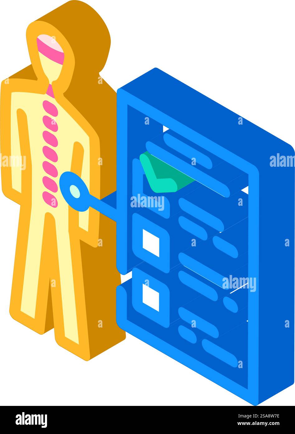 mente connessione corpo neuroscienze neurologia isometrica vettore icona. mente connessione corpo neuroscienza segno neurologico. illustrazione del simbolo isolato. mente connessione corpo neuroscienze neurologia illustrazione isometrica del vettore di icone Illustrazione Vettoriale