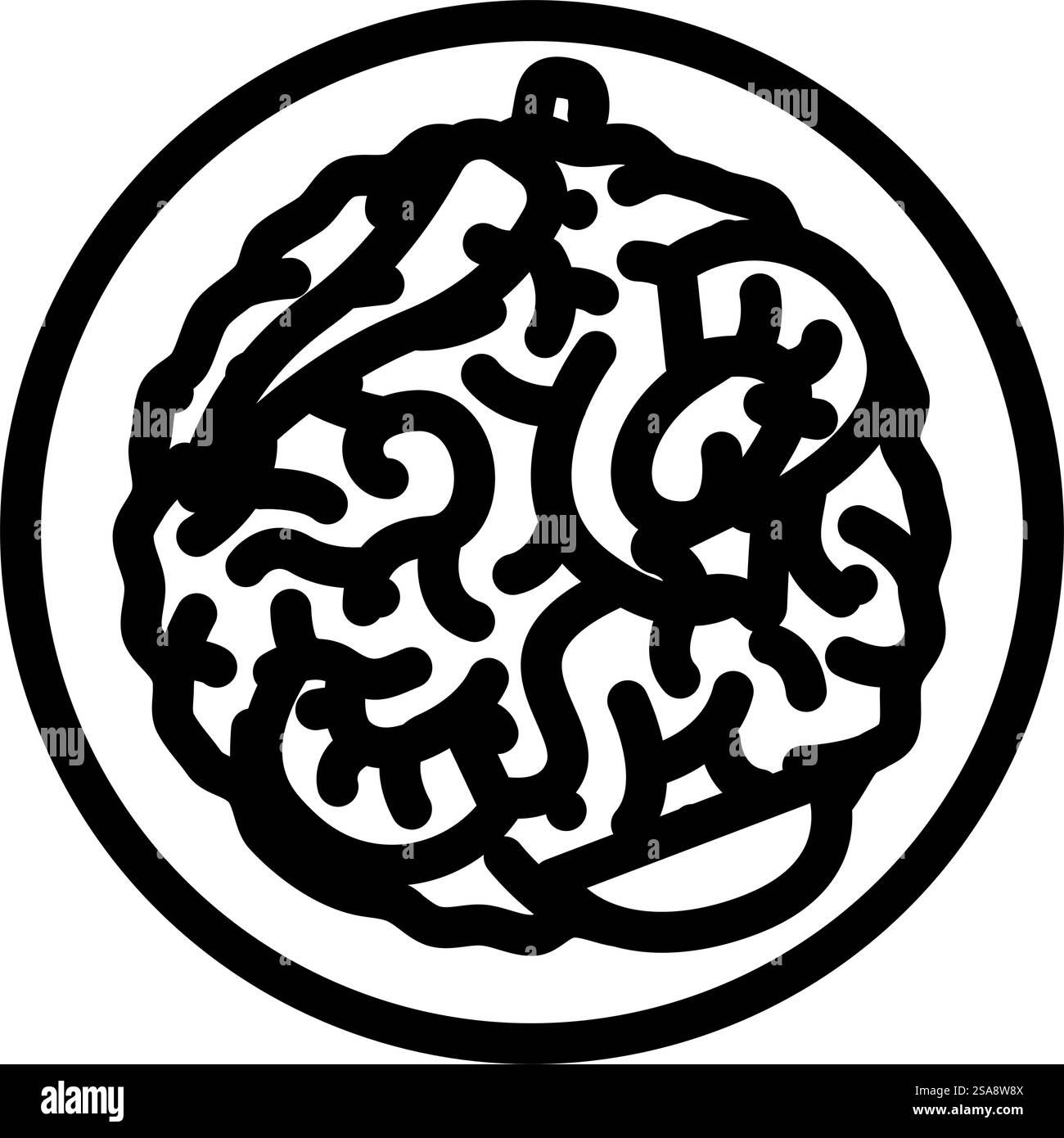 icona vettoriale della linea cucina tailandese pad. cartello della cucina tailandese. illustrazione nera del simbolo del contorno isolato. illustrazione vettoriale dell'icona della linea della cucina tailandese del pad Illustrazione Vettoriale