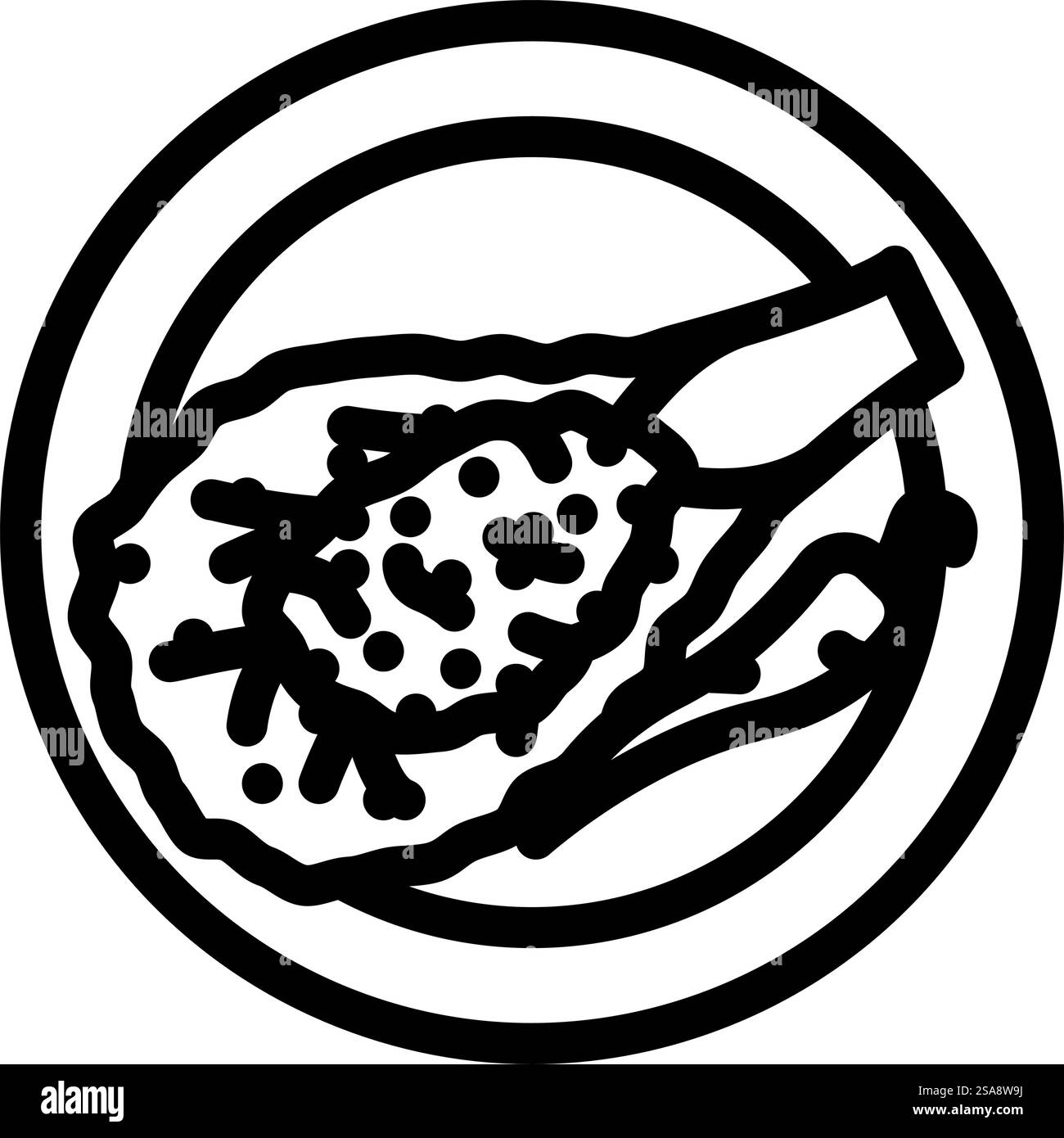 insalata di larice cucina thailandese linea icona vettoriale. insalata di larice segno di cucina tailandese. illustrazione nera del simbolo del contorno isolato. illustrazione vettoriale dell'icona dell'insalata di larice della cucina tailandese Illustrazione Vettoriale