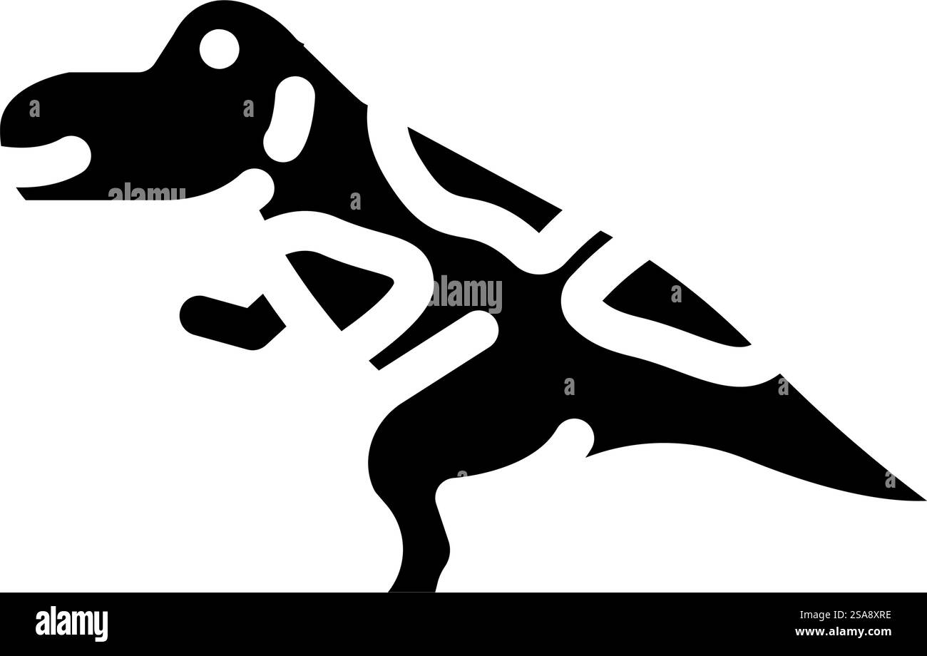 tyrannosaurus rex dinosauro animale glifo vettore icona. tyrannosaurus rex segno animale di dinosauro. illustrazione del simbolo isolato. illustrazione vettoriale dell'icona del glifo animale del dinosauro tyrannosaurus rex Illustrazione Vettoriale