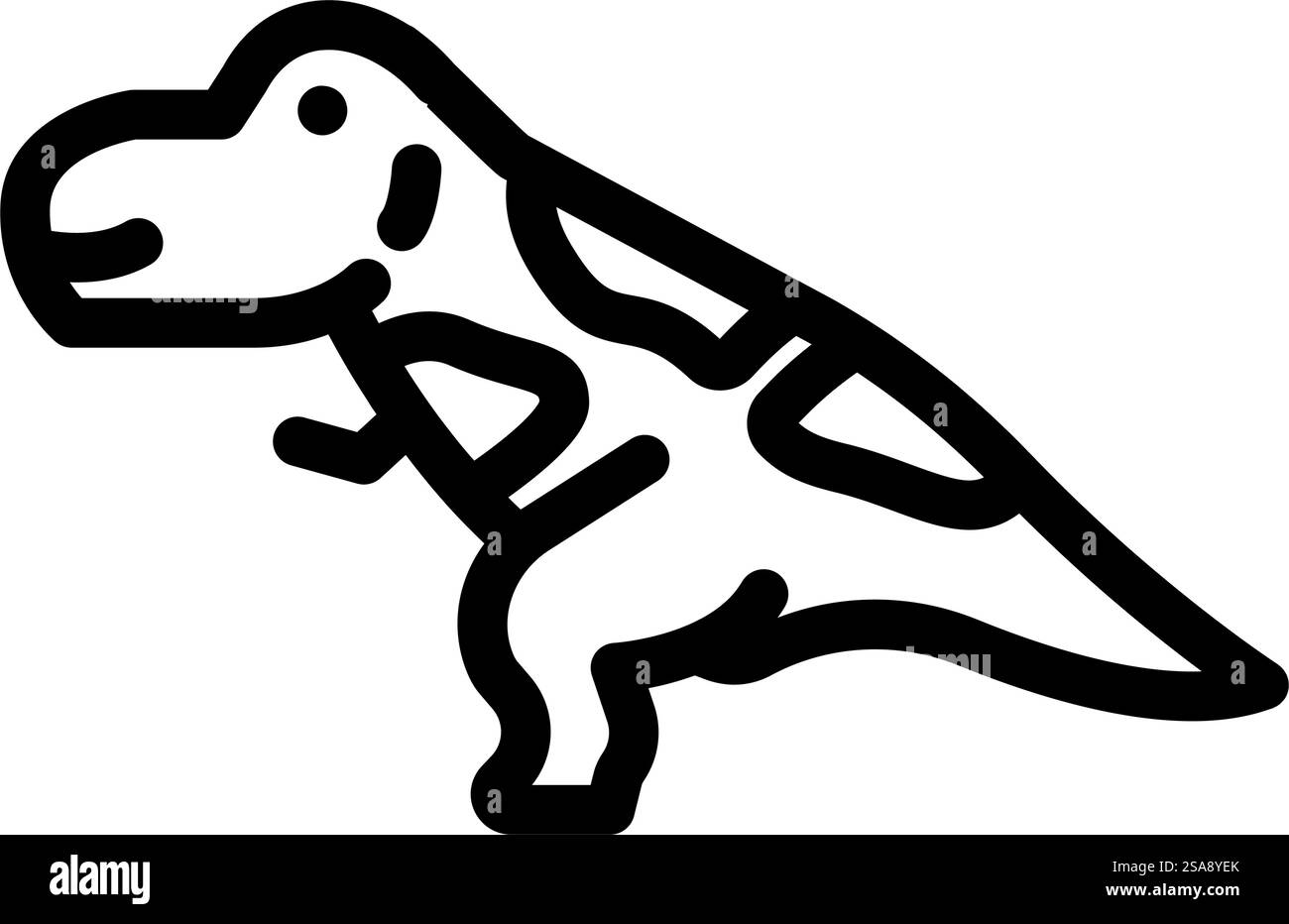 tyrannosaurus rex dinosauro animale linea vettore icona. tyrannosaurus rex segno animale di dinosauro. illustrazione nera del simbolo del contorno isolato. illustrazione vettoriale dell'icona della linea animale del dinosauro tyrannosaurus rex Illustrazione Vettoriale