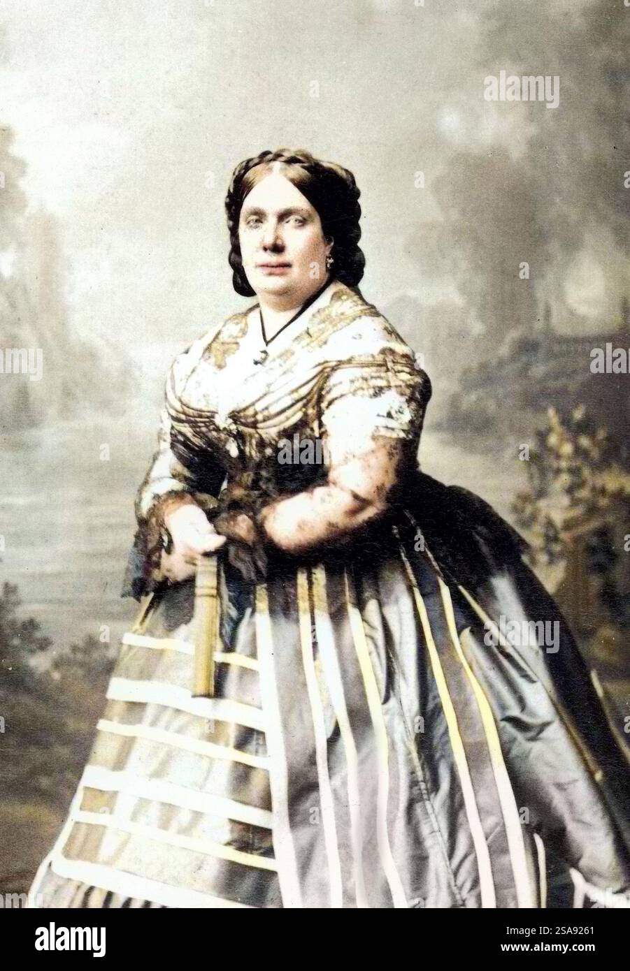 Isabella II (1830-1904) regina di Spagna nel 1833-1868 - in seguito colorata. Foto Stock