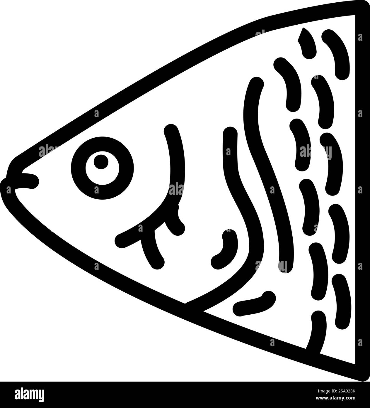 vettore icona linea animale pesce. segno di animale di pesce. illustrazione nera del simbolo del contorno isolato. illustrazione vettoriale dell'icona della linea animale del pesce Illustrazione Vettoriale