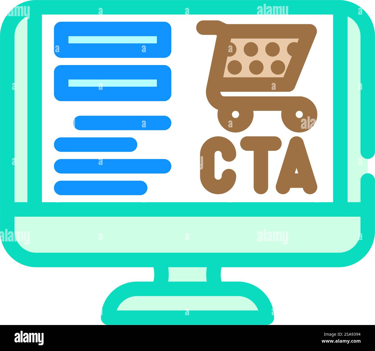 vettore icona colore interfaccia utente cta ux call to action. segnale ui cta ux call to action (chiamata all'azione). illustrazione del simbolo isolato. illustrazione vettoriale dell'icona del colore dell'interfaccia utente cta ux Illustrazione Vettoriale