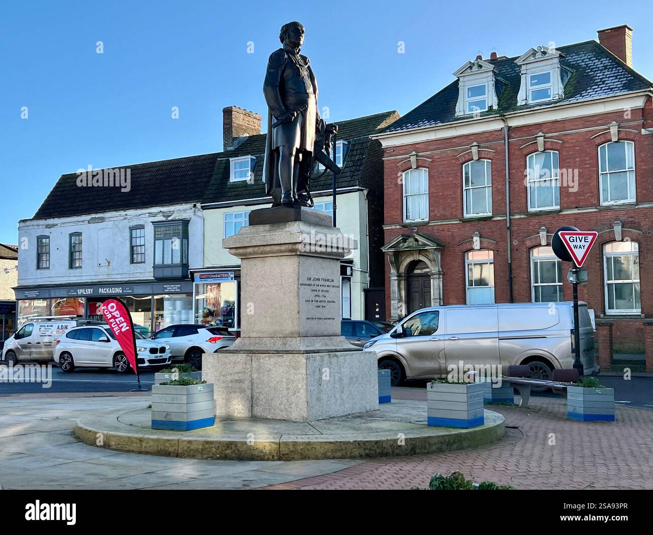 La città mercato di Spilsby nel Lincolnshire, Inghilterra orientale Foto Stock
