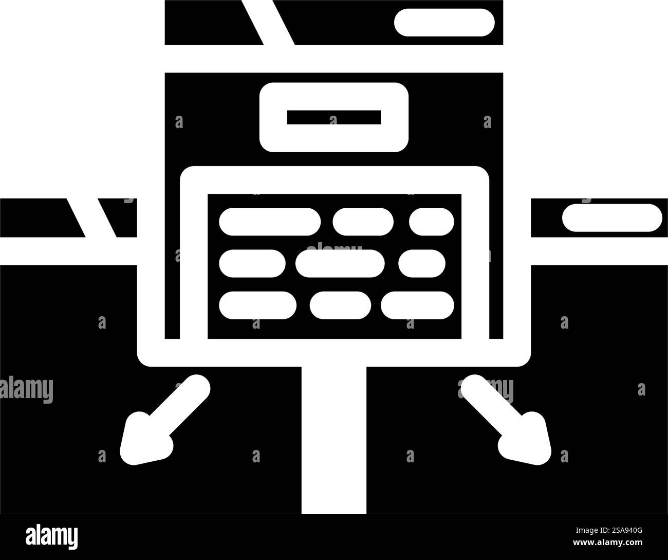 cannibalizzazione parola chiave vettore icona glifo seo. parola chiave cannibalizzazione seo sign. illustrazione del simbolo isolato. illustrazione vettoriale dell'icona del glifo seo per la cannibalizzazione delle parole chiave Illustrazione Vettoriale