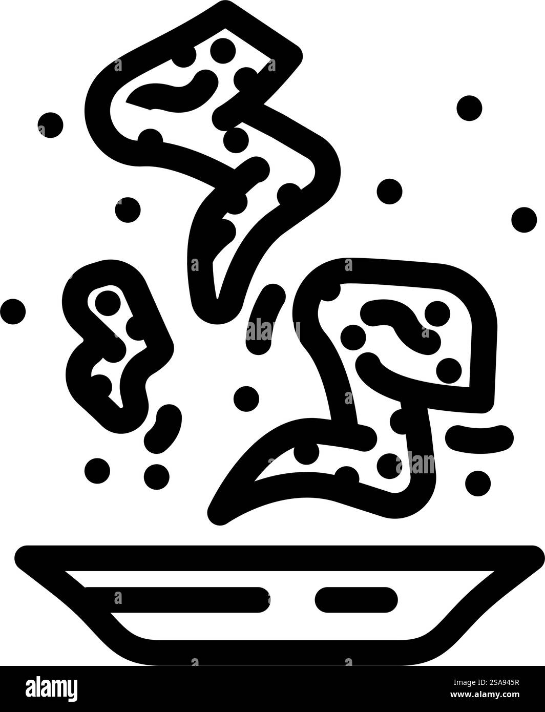 icona vettoriale della linea fast food con ali di pollo. cartello fast food con le ali di pollo. illustrazione nera del simbolo del contorno isolato. illustrazione vettoriale dell'icona della linea fast food delle ali di pollo Illustrazione Vettoriale