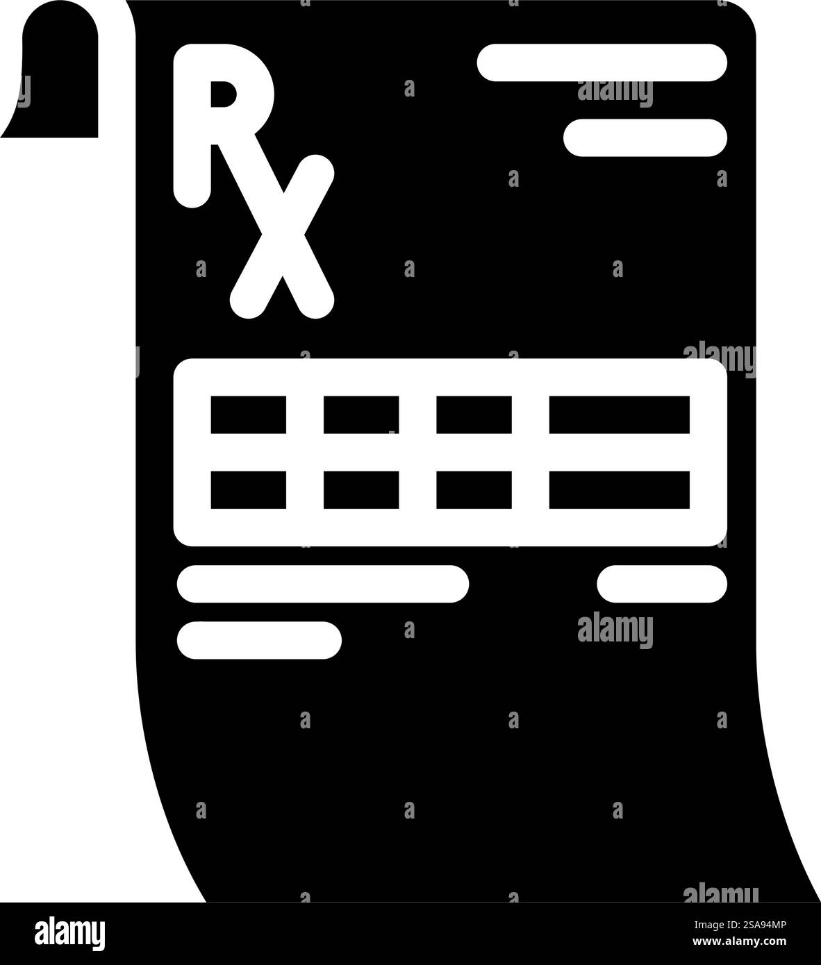 prescrizione farmaci farmaci glifi icona vettore. prescrizione farmaci farmaci segno. illustrazione del simbolo isolato. prescrizione farmaci farmaci icona glifo illustrazione vettore Illustrazione Vettoriale