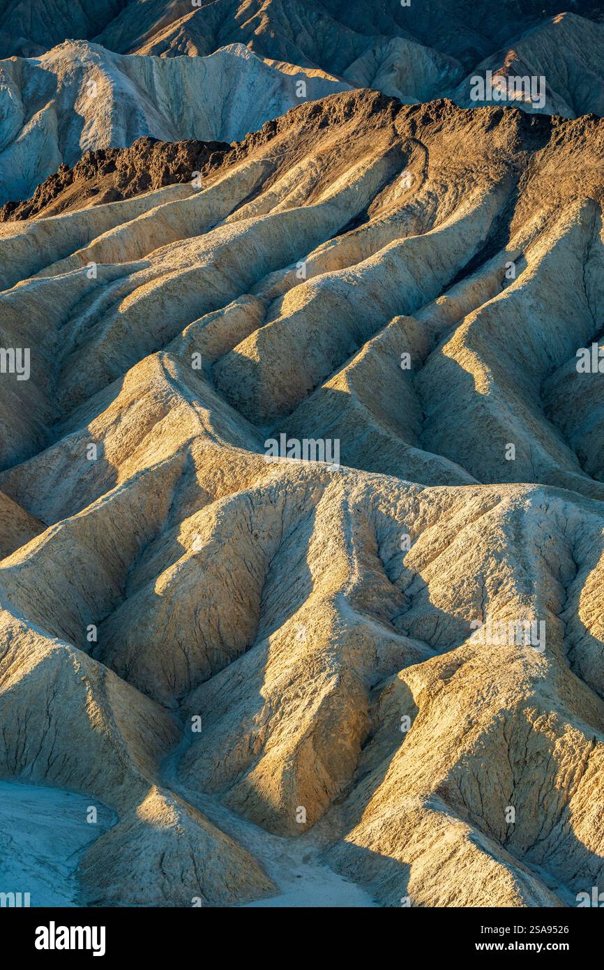 Zabriskie Point, Parco Nazionale della Valle della Morte, CALIFORNIA, STATI UNITI D'AMERICA Foto Stock
