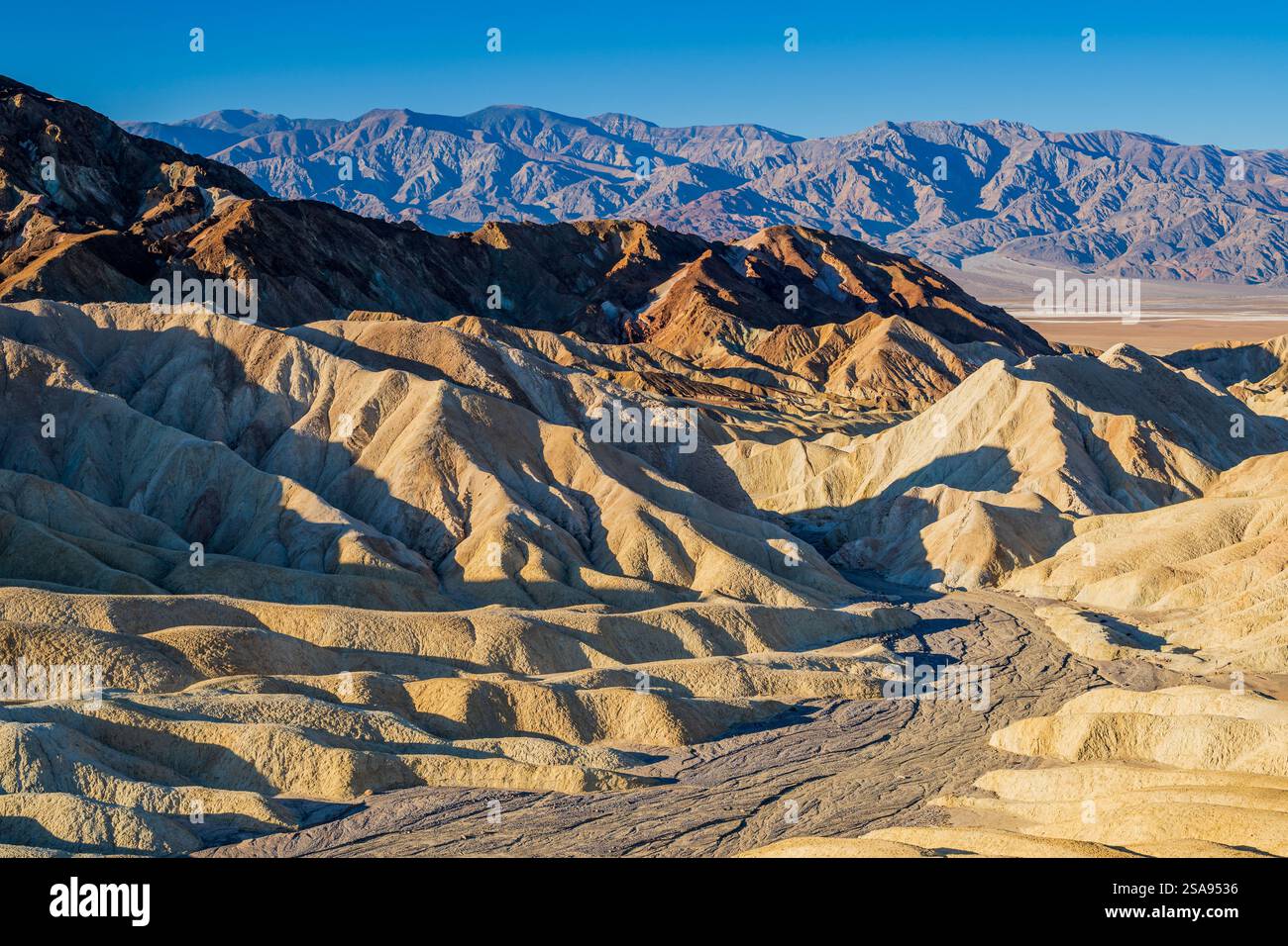 Zabriskie Point, Parco Nazionale della Valle della Morte, CALIFORNIA, STATI UNITI D'AMERICA Foto Stock