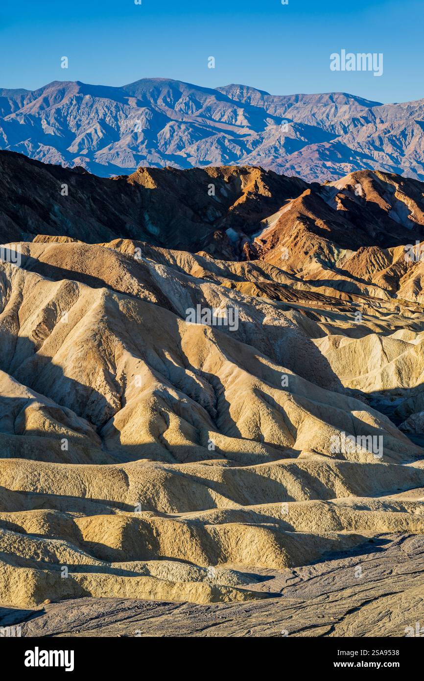 Zabriskie Point, Parco Nazionale della Valle della Morte, CALIFORNIA, STATI UNITI D'AMERICA Foto Stock
