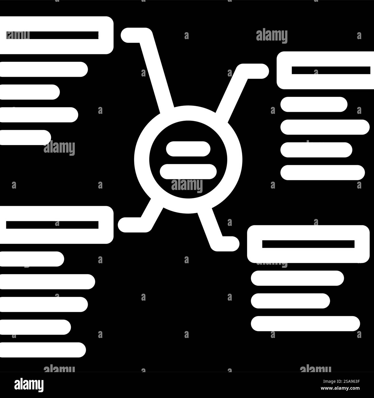 vettore icona glifo seo in cluster di parole chiave. seo sign in clustering parole chiave. illustrazione del simbolo isolato. illustrazione vettoriale dell'icona del glifo seo in cluster di parole chiave Illustrazione Vettoriale