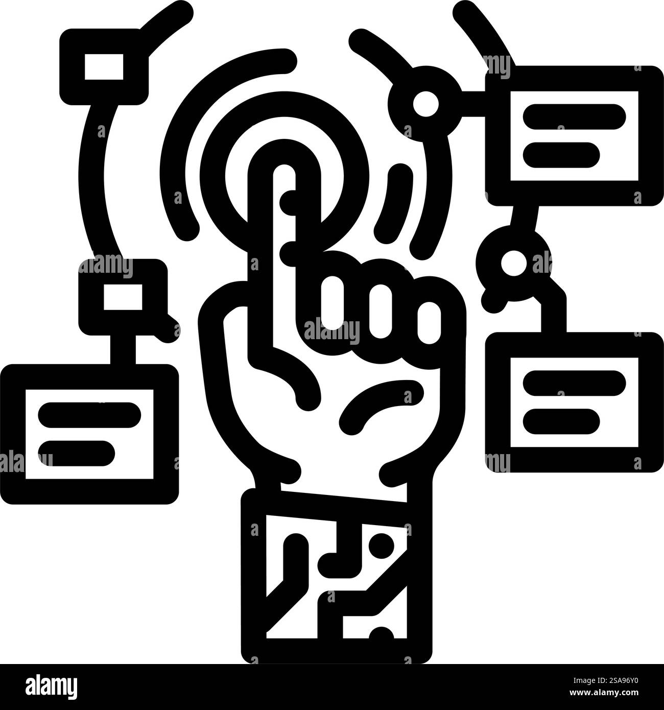 tecnologia all'avanguardia, tecnologia per utenti entusiasti della linea icon vector. tecnologia all'avanguardia per gli appassionati di tecnologia. illustrazione nera del simbolo del contorno isolato. illustrazione vettoriale dell'icona della linea per appassionati di tecnologia all'avanguardia Illustrazione Vettoriale