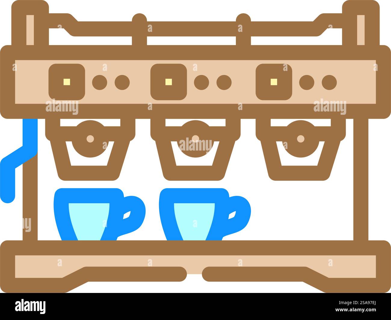 macchina per caffè espresso, icona vettoriale del colore delle attrezzature per il ristorante. cartello con la macchina per caffè espresso per il ristorante. illustrazione del simbolo isolato. illustrazione vettoriale dell'icona del colore delle attrezzature per il ristorante della macchina espresso Illustrazione Vettoriale