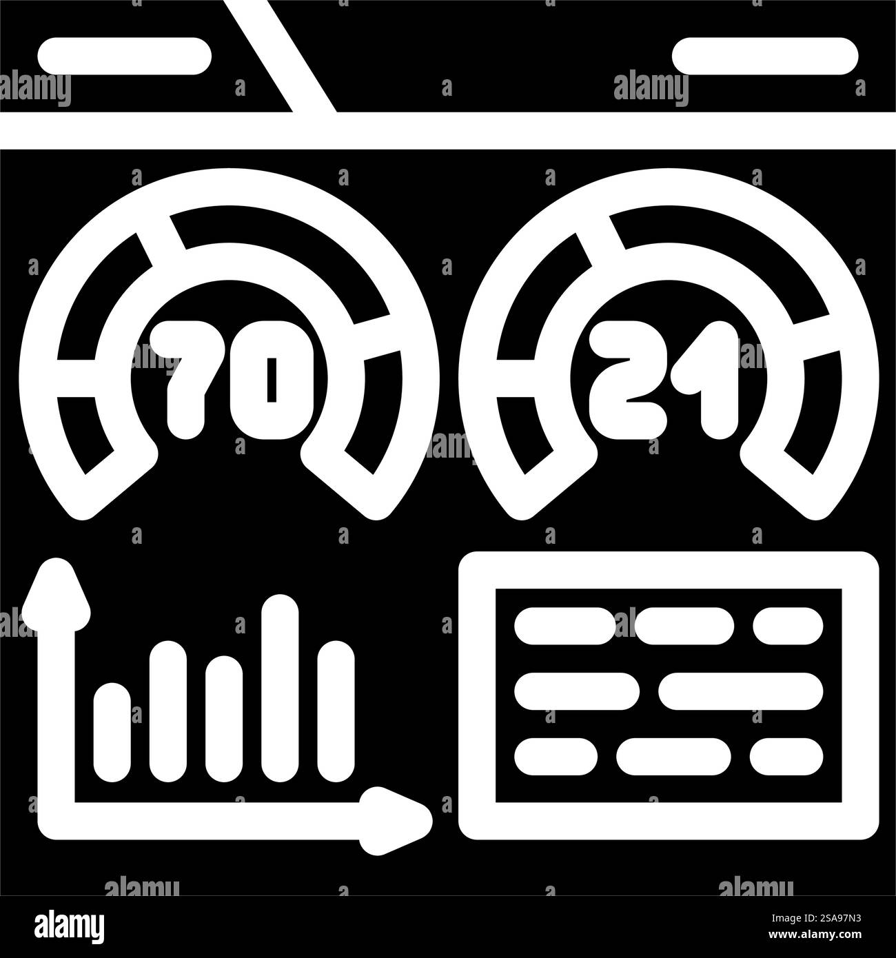 difficoltà parola chiave seo glifo vettore icona. parola chiave difficoltà seo sign. illustrazione del simbolo isolato. difficoltà parola chiave icona seo glifo illustrazione vettoriale Illustrazione Vettoriale