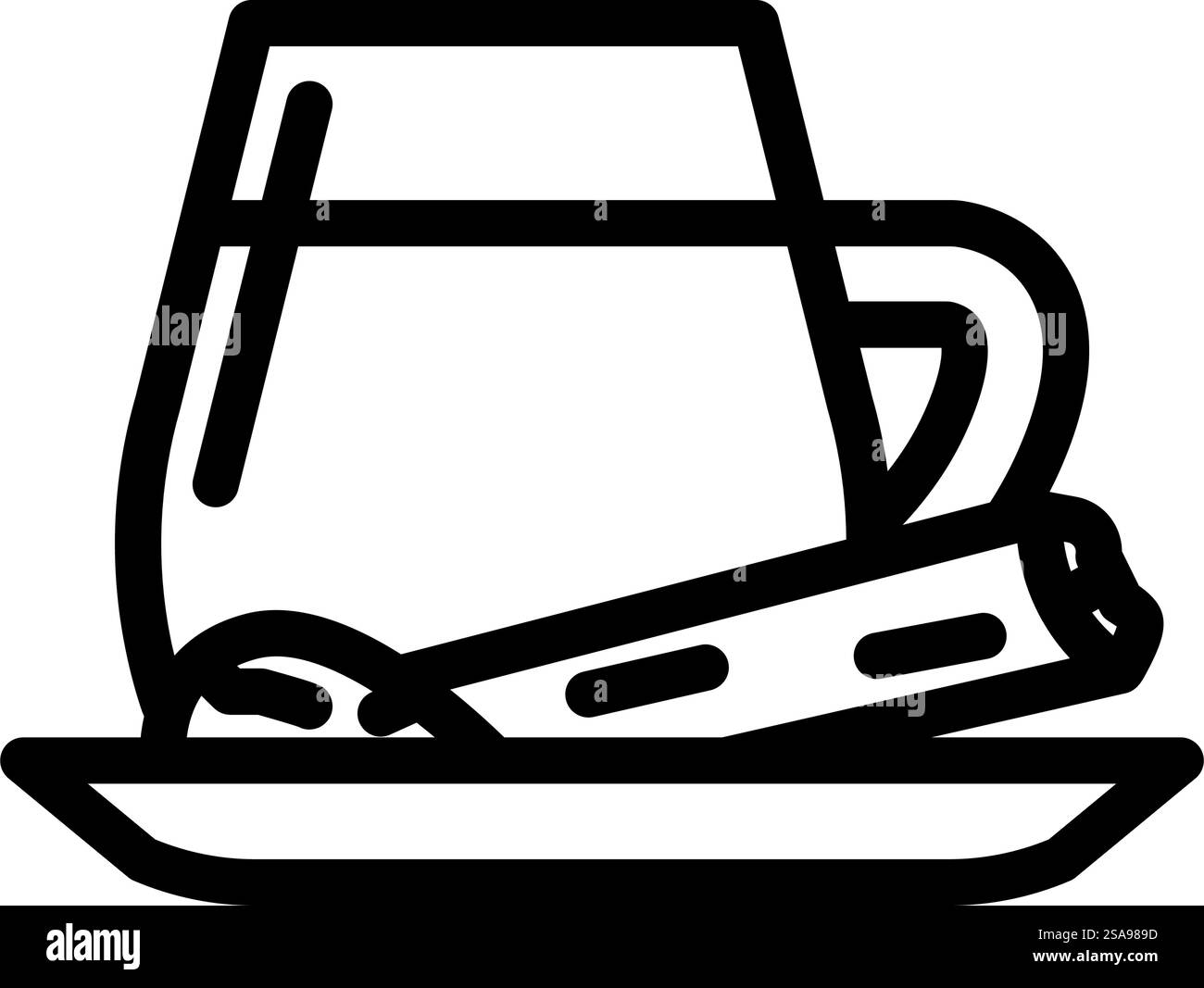 la linea di cucina indiana masala chai è vettoriale. insegna di cucina indiana masala chai. illustrazione nera del simbolo del contorno isolato. illustrazione vettoriale dell'icona della linea della cucina indiana masala chai Illustrazione Vettoriale