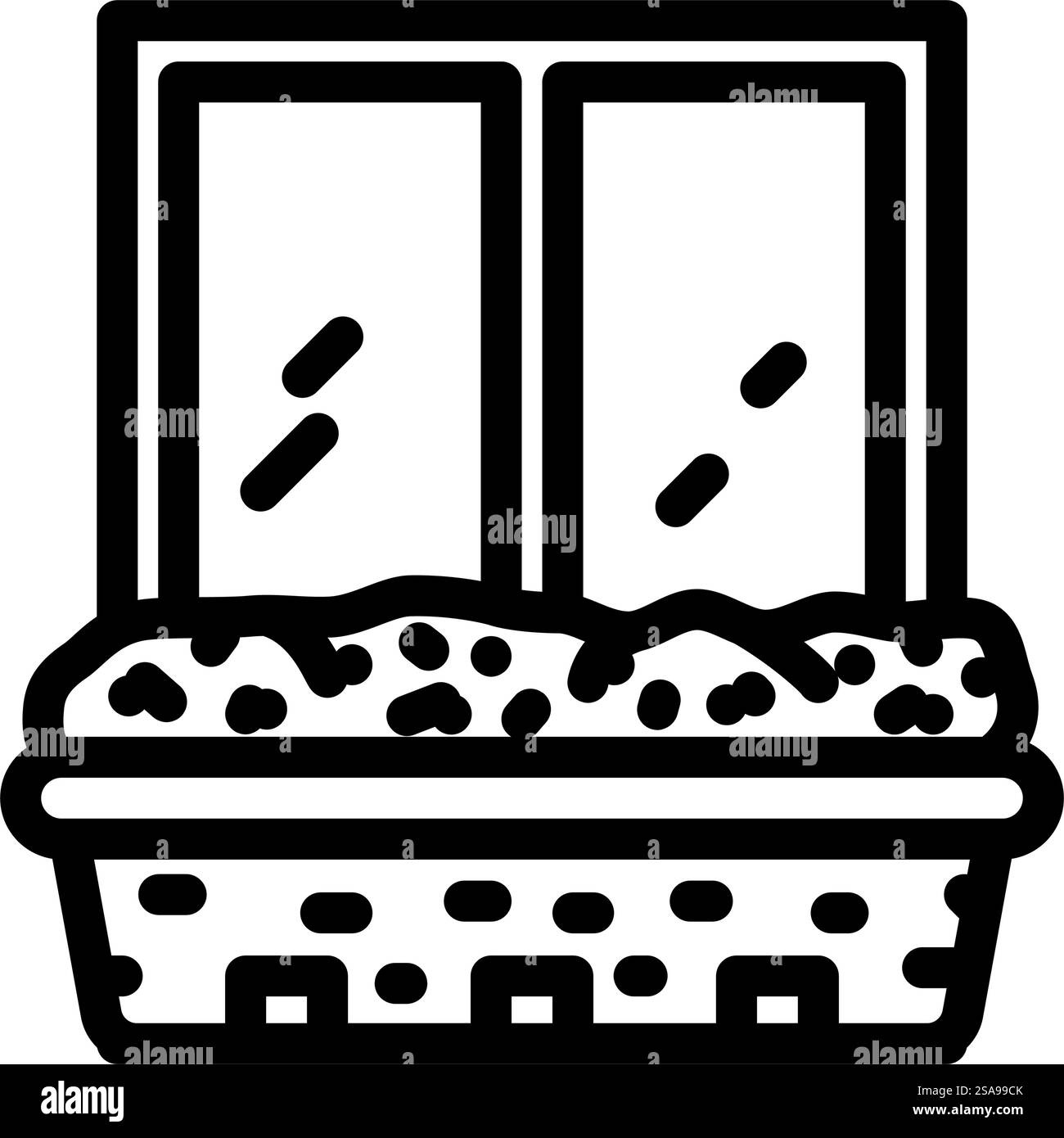 vettoriale icona della linea urbana per il giardinaggio. cartellone per il giardinaggio urbano. illustrazione nera del simbolo del contorno isolato. illustrazione vettoriale dell'icona delle finestre della linea urbana per il giardinaggio Illustrazione Vettoriale