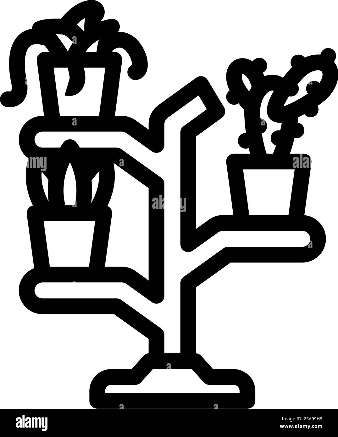 la pianta è un vettore icona della linea di giardinaggio urbana. la pianta è un segno di giardinaggio urbano. illustrazione nera del simbolo del contorno isolato. la pianta è un'icona vettoriale della linea urbana di giardinaggio Illustrazione Vettoriale