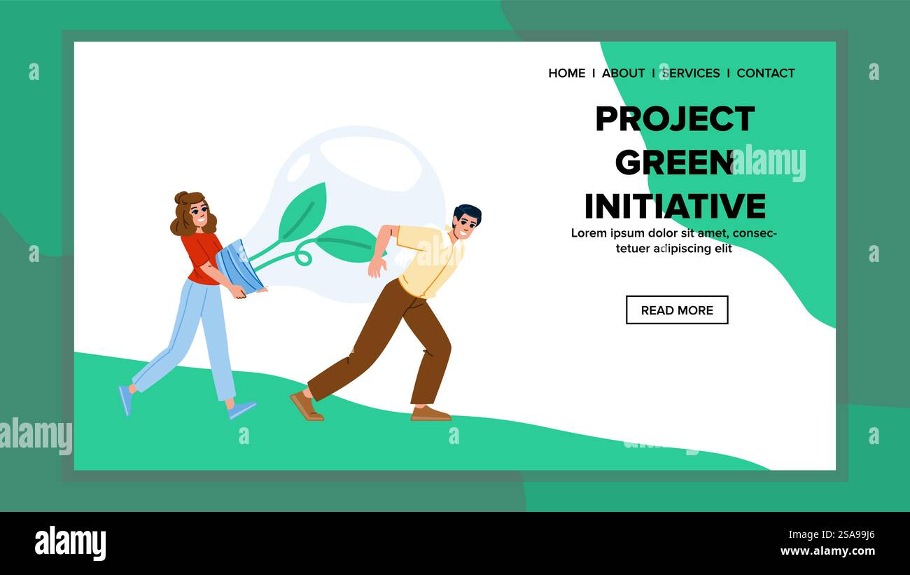 vettore iniziativa ecologica progetto ambientale. conservazione delle energie rinnovabili, riciclo dell'energia, progetto ambientale climatico organico iniziativa verde illustrazione di fumetti web flat. vettore iniziativa ecologica progetto ambientale Illustrazione Vettoriale