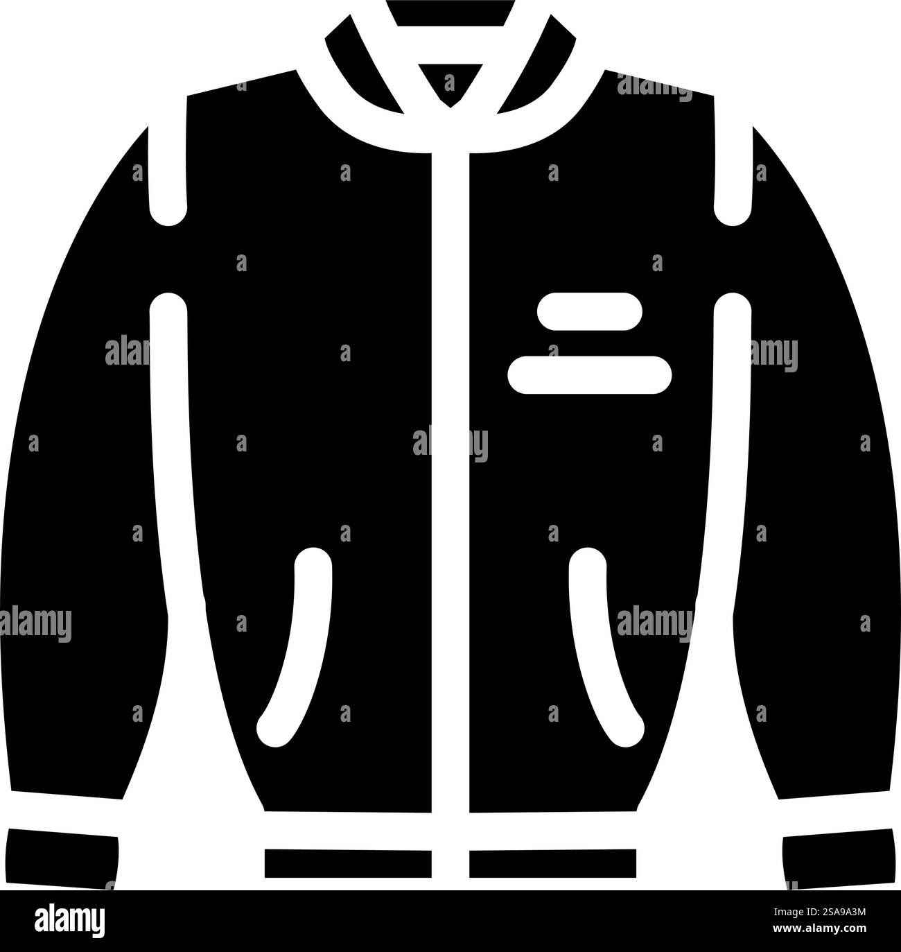 bomber streetwear cloth fashion glyph icon vector. bomber giacca streetwear, insegna alla moda. illustrazione del simbolo isolato. bomber giacca streetwear panno moda glifo icona vettoriale Illustrazione Vettoriale
