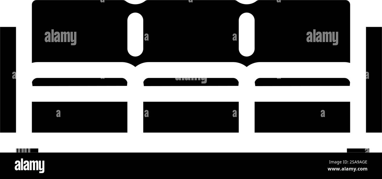 divano per esterni, mobili da esterno, icona di glifo vettoriale. cartello per mobili da esterno con divano. illustrazione del simbolo isolato. illustrazione vettoriale icona glifo per mobili da esterno Illustrazione Vettoriale