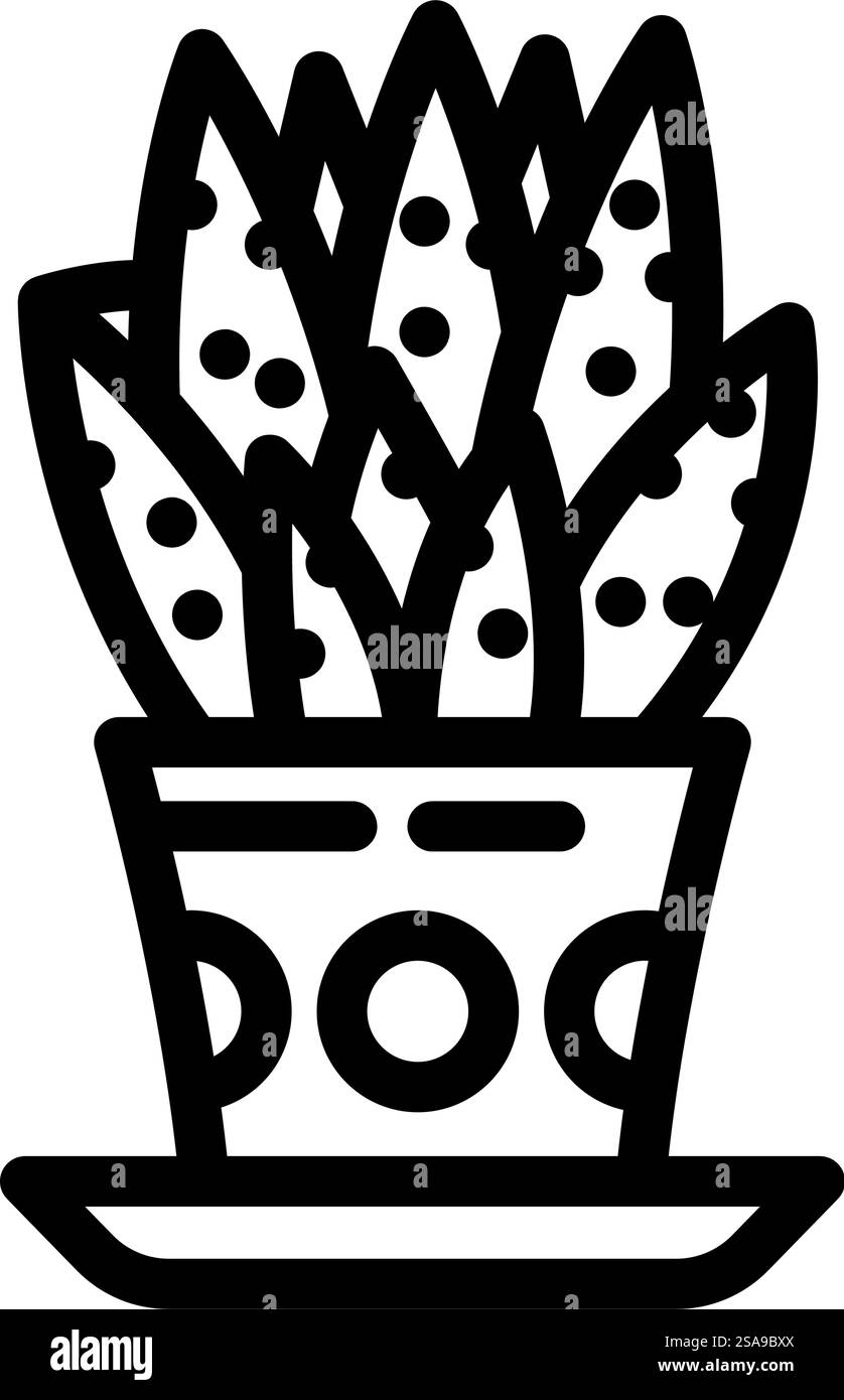 succulenta il vettore icona della linea di giardinaggio urbano. succulenta insegna del giardinaggio urbano. illustrazione nera del simbolo del contorno isolato. illustrazione vettoriale dell'icona della linea urbana di giardinaggio succulenta Illustrazione Vettoriale