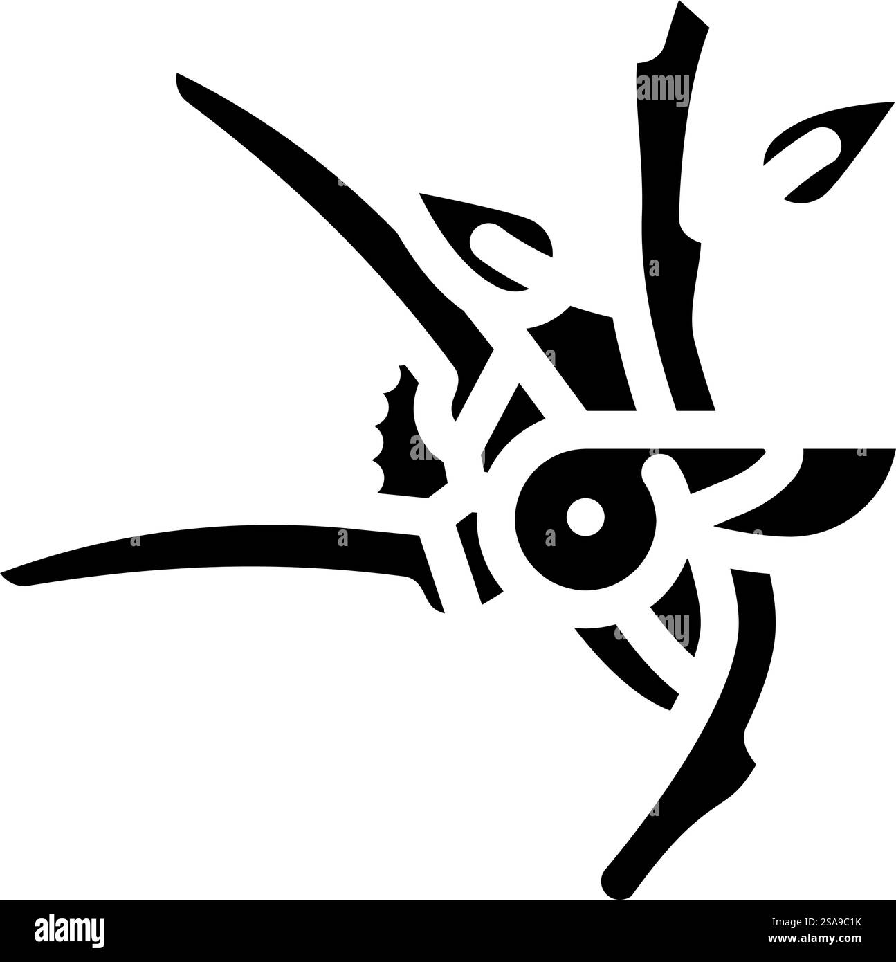 potare il vettore dell'icona del glifo per il giardinaggio urbano. segnale di potatura del giardinaggio urbano. illustrazione del simbolo isolato. illustrazione vettoriale dell'icona del glifo per il giardinaggio urbano Illustrazione Vettoriale