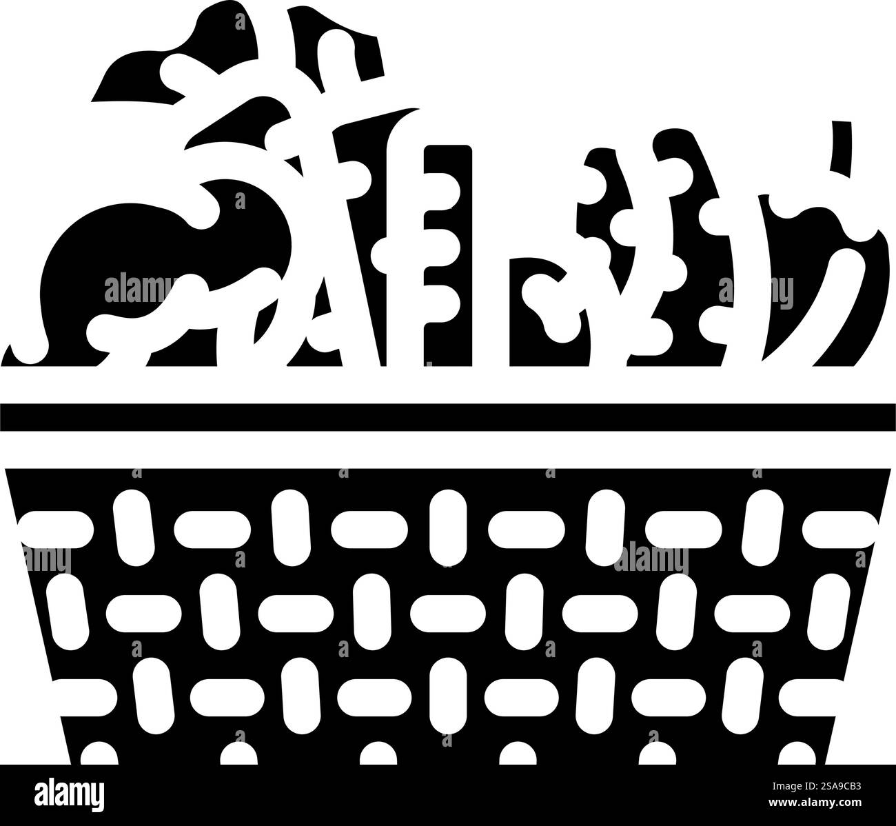 giardinaggio organico giardinaggio urbano veicolo icona glifo. insegna di giardinaggio urbano biologico. illustrazione del simbolo isolato. illustrazione vettoriale dell'icona del glifo del giardinaggio urbano organico Illustrazione Vettoriale