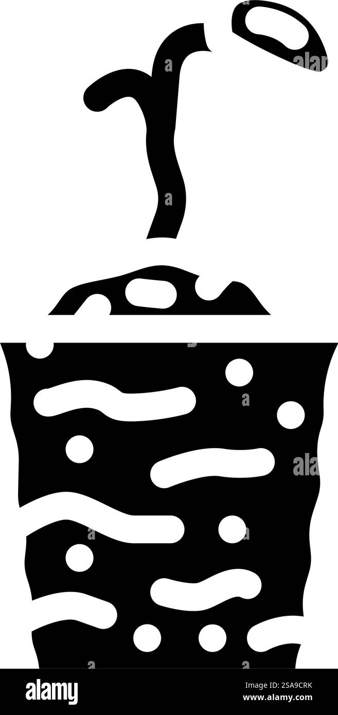 plantule giardinaggio urbano vettore icona glifo. insegna di giardinaggio urbano piantine. illustrazione del simbolo isolato. illustrazione vettoriale icona glifo giardinaggio urbano piantine Illustrazione Vettoriale