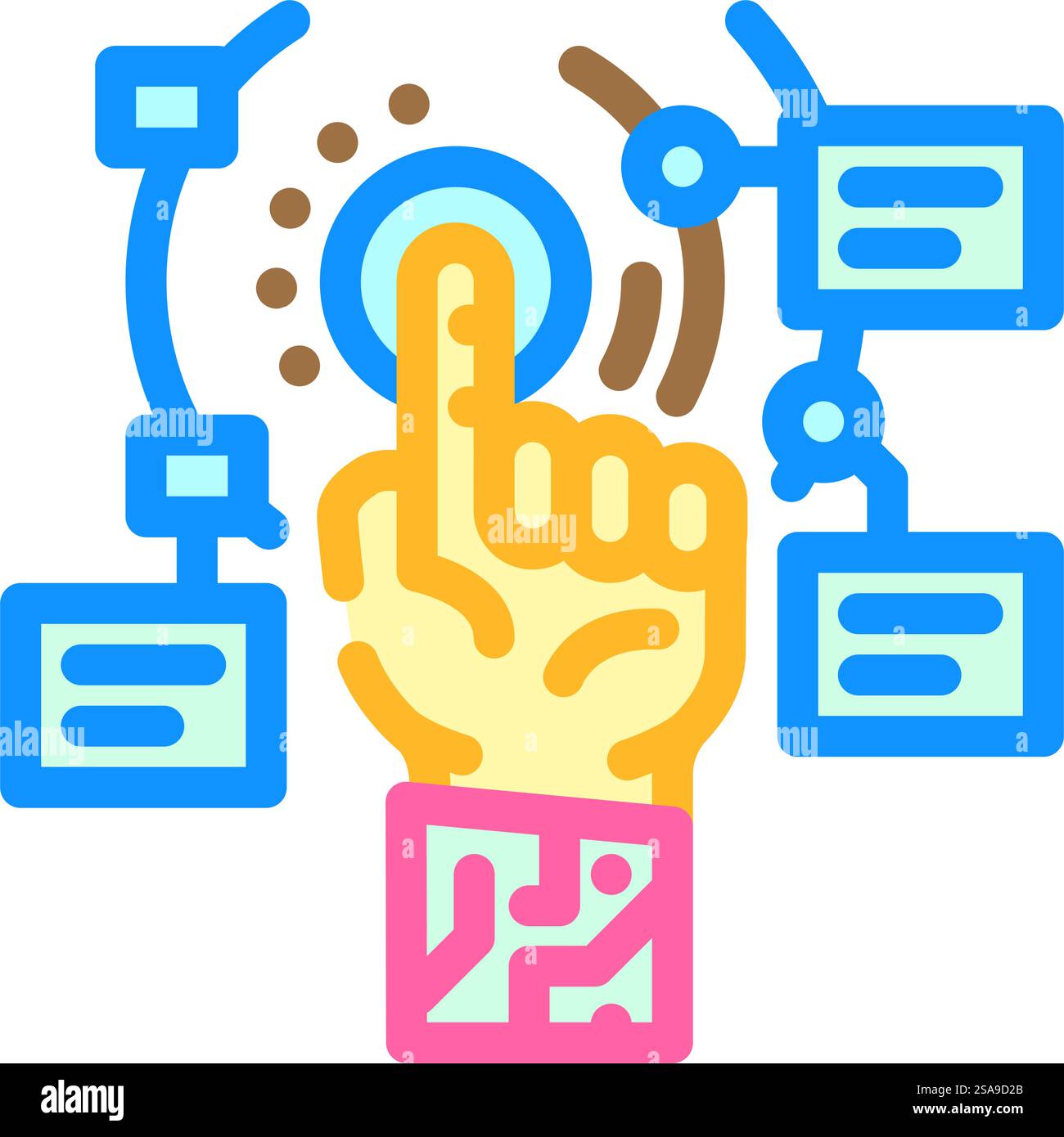 tecnologia all'avanguardia per gli appassionati di tecnologia, icona vettoriale a colori. tecnologia all'avanguardia per gli appassionati di tecnologia. illustrazione del simbolo isolato. illustrazione vettoriale delle icone a colori per gli appassionati di tecnologia all'avanguardia Illustrazione Vettoriale