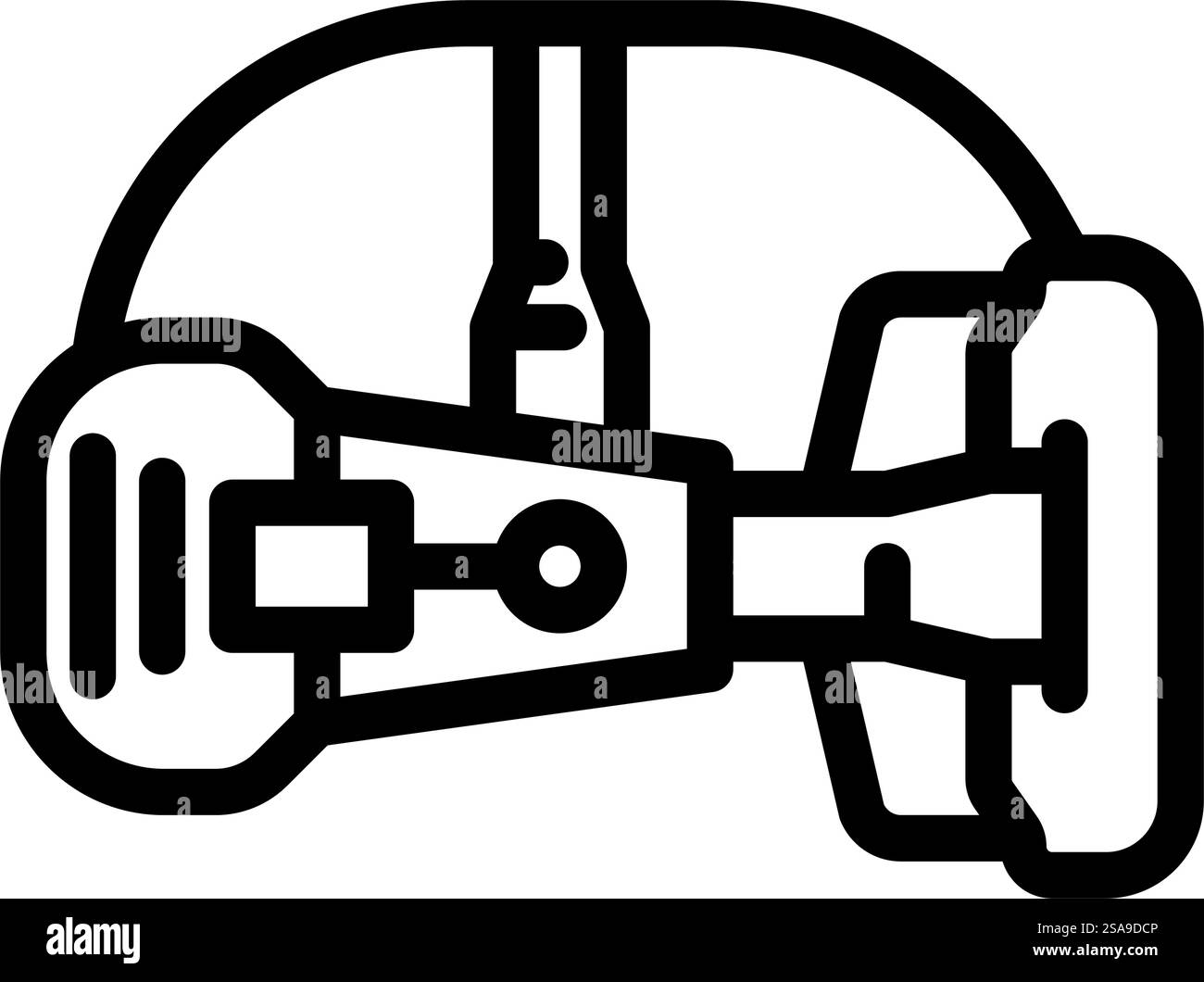 design all'avanguardia, tecnologia, icona vettoriale linea. design all'avanguardia, insegna degli appassionati di tecnologia. illustrazione nera del simbolo del contorno isolato. illustrazione vettoriale dell'icona della linea per appassionati di tecnologia di design all'avanguardia Illustrazione Vettoriale