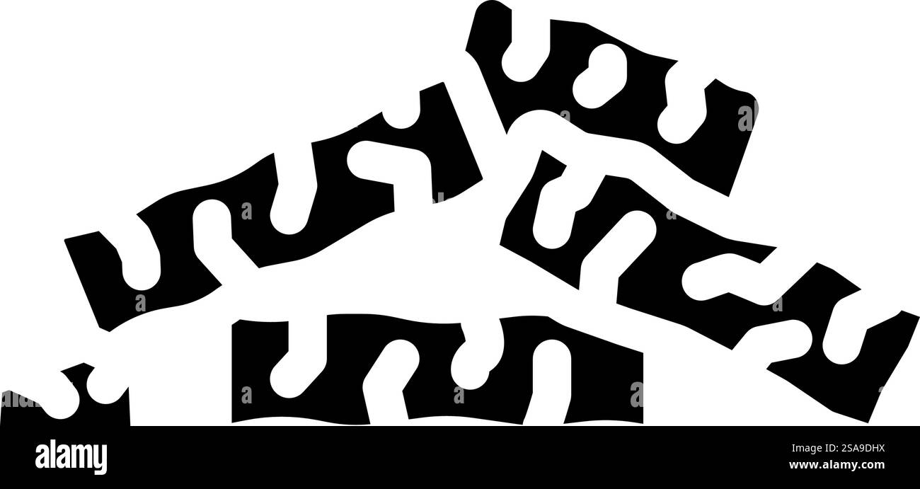 vettore icona glifo pellet di legno combustibile. cartello pellet di legno combustibile. illustrazione del simbolo isolato. illustrazione vettoriale icona glifo pellet di legno combustibile Illustrazione Vettoriale