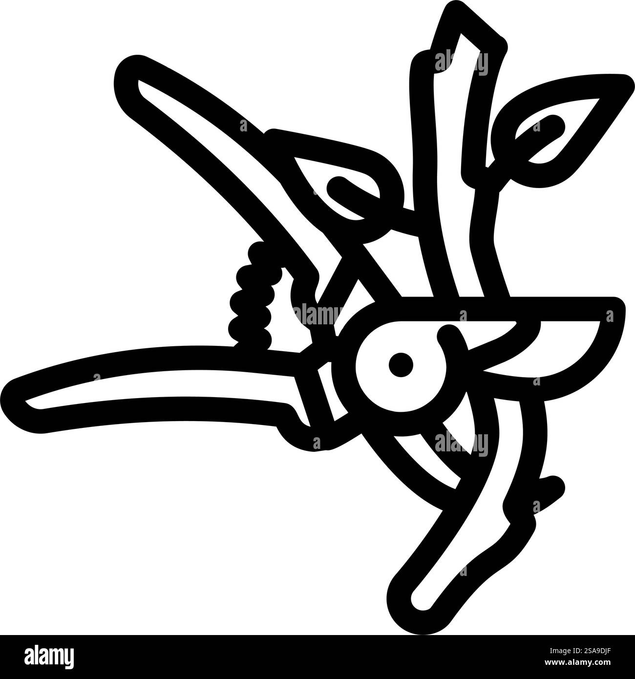 vettore icona linea di potatura urbana. segnale di potatura del giardinaggio urbano. illustrazione nera del simbolo del contorno isolato. illustrazione vettoriale dell'icona della linea urbana di potatura Illustrazione Vettoriale