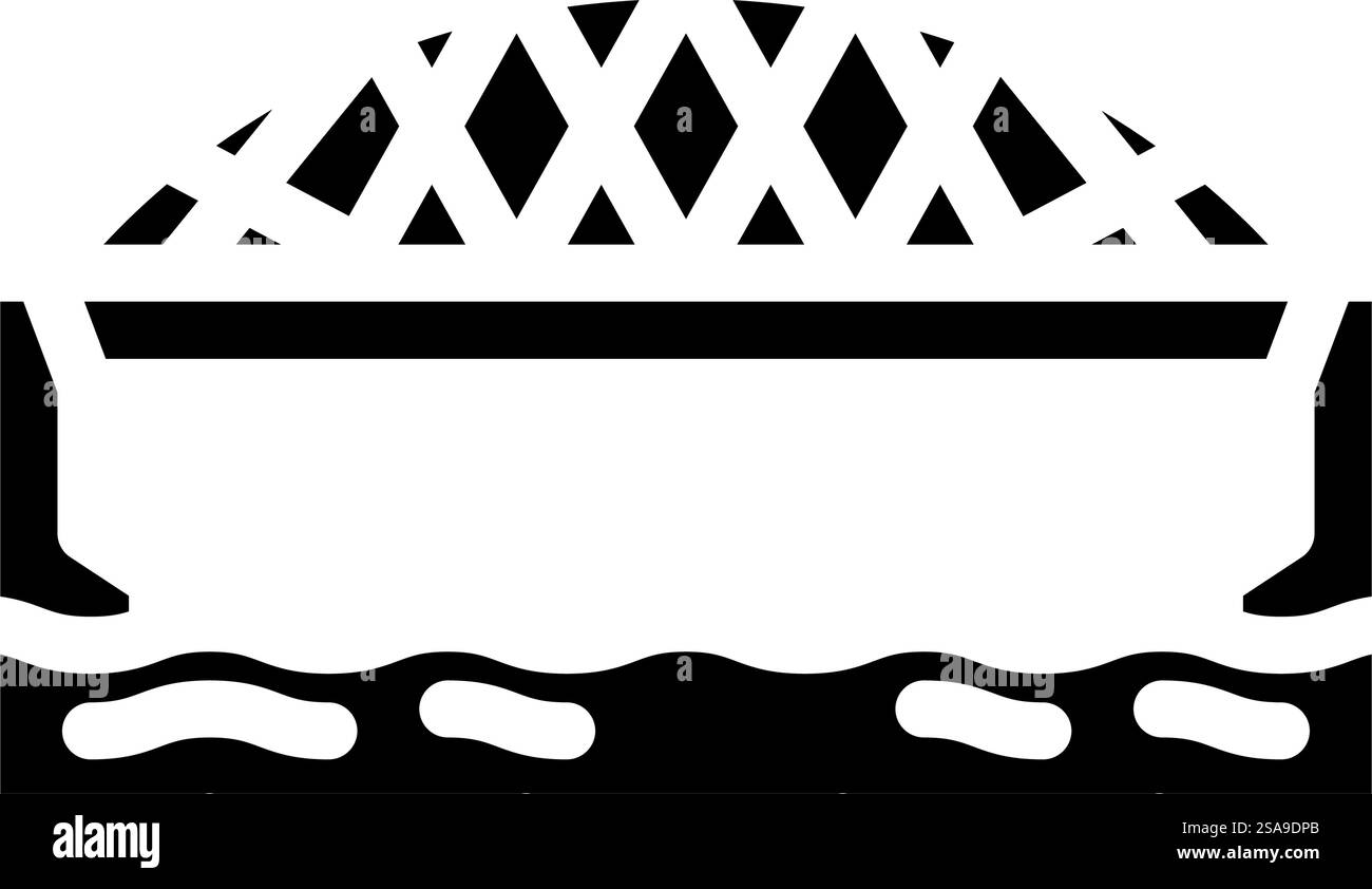 vettore dell'icona del glifo del ponte ad arco legato. insegna del ponte ad arco legato. illustrazione del simbolo isolato. illustrazione vettoriale dell'icona del glifo del ponte ad arco legato Illustrazione Vettoriale