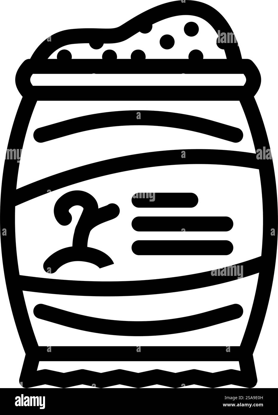 vettore icona linea fertilizzante per giardinaggio urbano. segno fertilizzante di giardinaggio urbano. illustrazione nera del simbolo del contorno isolato. illustrazione vettoriale icona linea di giardinaggio urbano fertilizzante Illustrazione Vettoriale