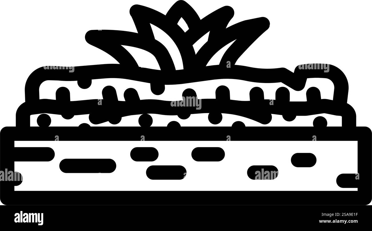 vettore icona linea di giardinaggio urbano erbe. insegna di giardinaggio urbano delle erbe. illustrazione nera del simbolo del contorno isolato. illustrazione vettoriale dell'icona della linea urbana herbs Illustrazione Vettoriale