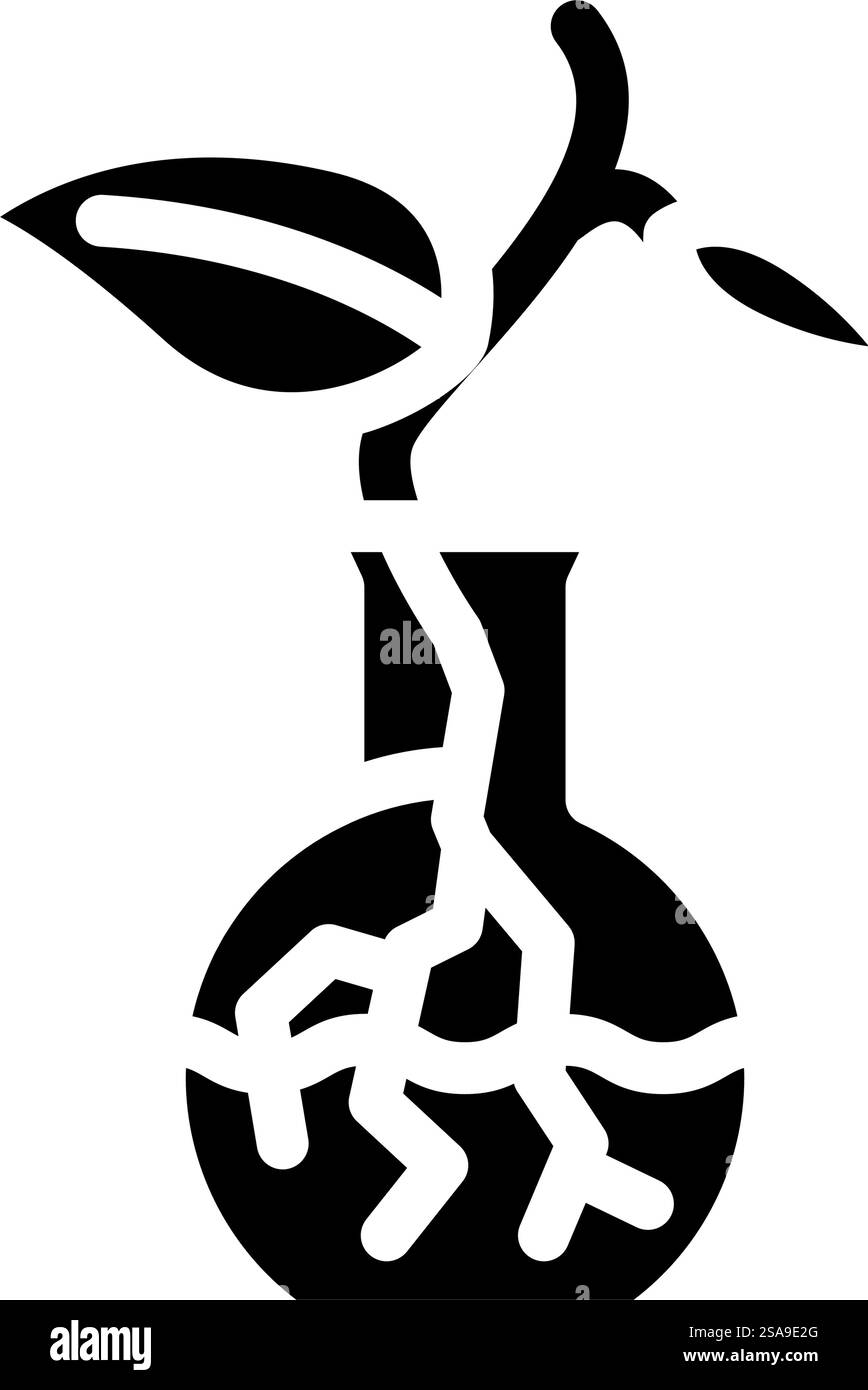 vettore icona glifo per la propagazione delle piante giardinaggio urbano. segnale di propagazione delle piante per il giardinaggio urbano. illustrazione del simbolo isolato. illustrazione vettoriale dell'icona del glifo di giardinaggio urbano di propagazione delle piante Illustrazione Vettoriale