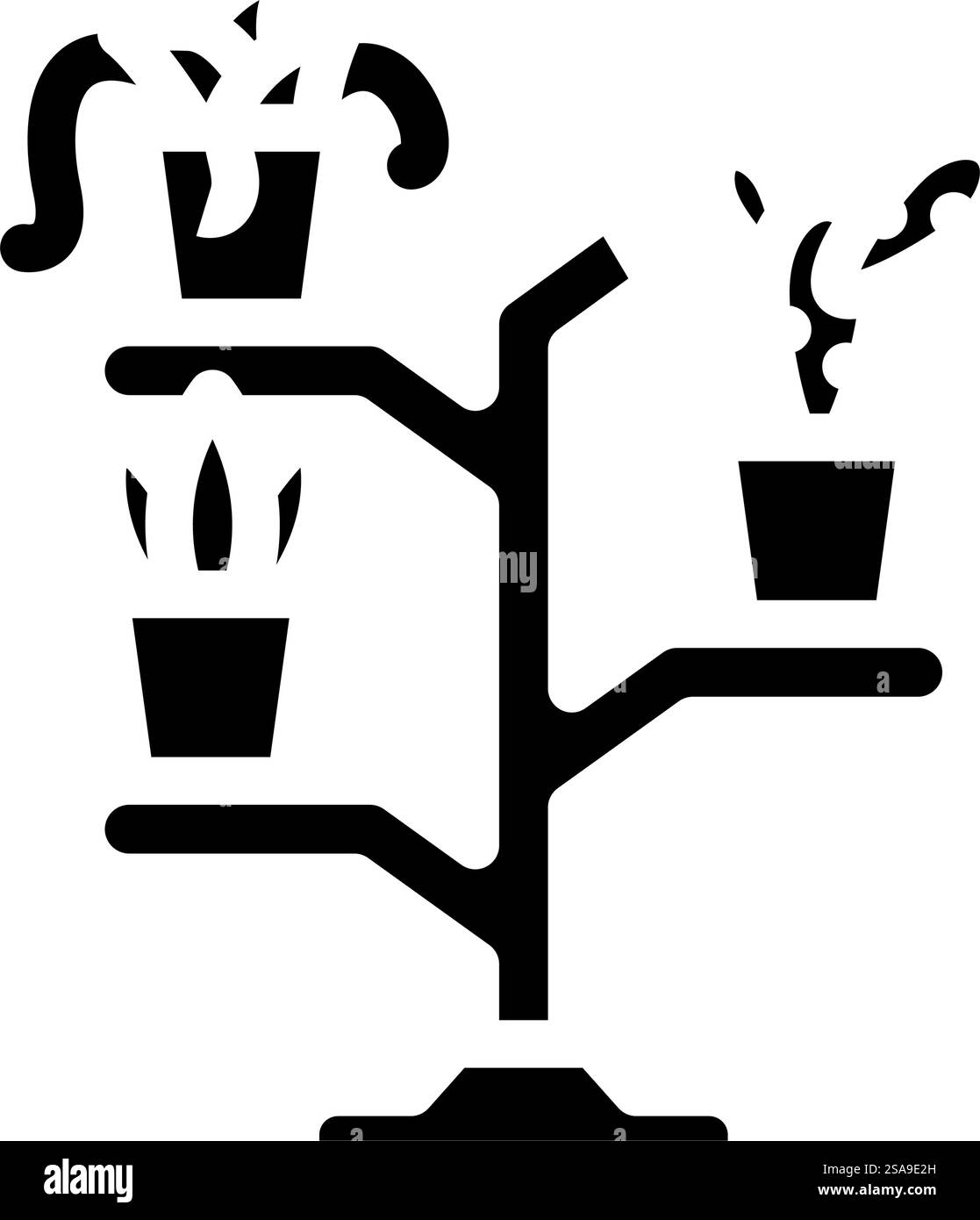 la pianta si erge sul vettore icona glifo urbano. la pianta è un segno di giardinaggio urbano. illustrazione del simbolo isolato. la pianta è un'illustrazione vettoriale dell'icona del glifo per giardinaggio urbano Illustrazione Vettoriale