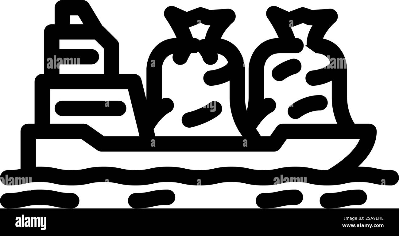 esporta vettore icona linea pellet legno. esporta pellet di legno. illustrazione nera del simbolo del contorno isolato. illustrazione vettoriale dell'icona della linea dei pellet di legno per l'esportazione Illustrazione Vettoriale