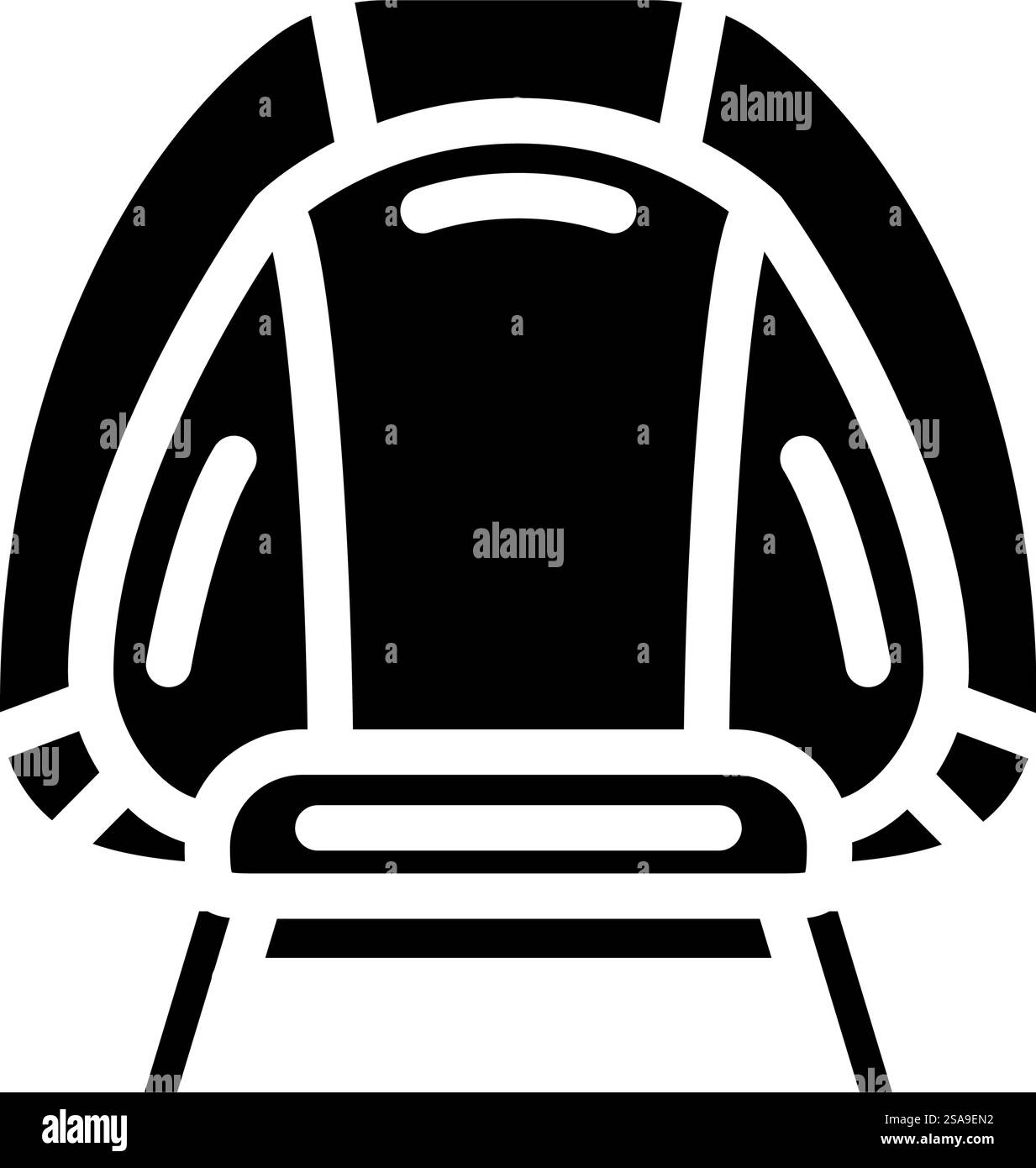 poltrona per mobili da esterno con icona di glifo vettoriale. cartello con sedie a sdraio per mobili da esterno. illustrazione del simbolo isolato. illustrazione vettoriale con icona glifo per mobili da esterno Illustrazione Vettoriale