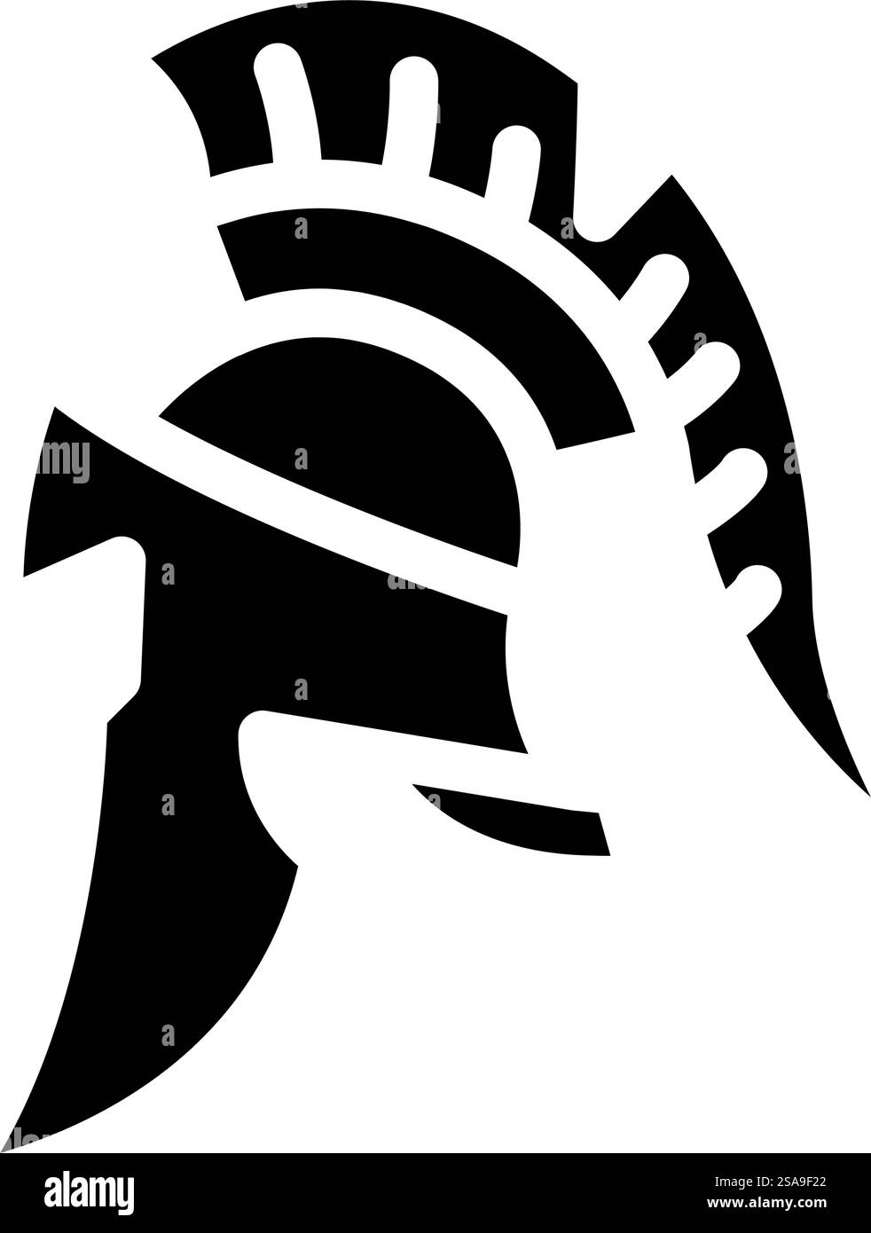 elmetto spartano greco greco-romano vettore icona. casco spartano segno greco romano. illustrazione del simbolo isolato. illustrazione vettoriale dell'icona del glifo greco romano spartano Illustrazione Vettoriale