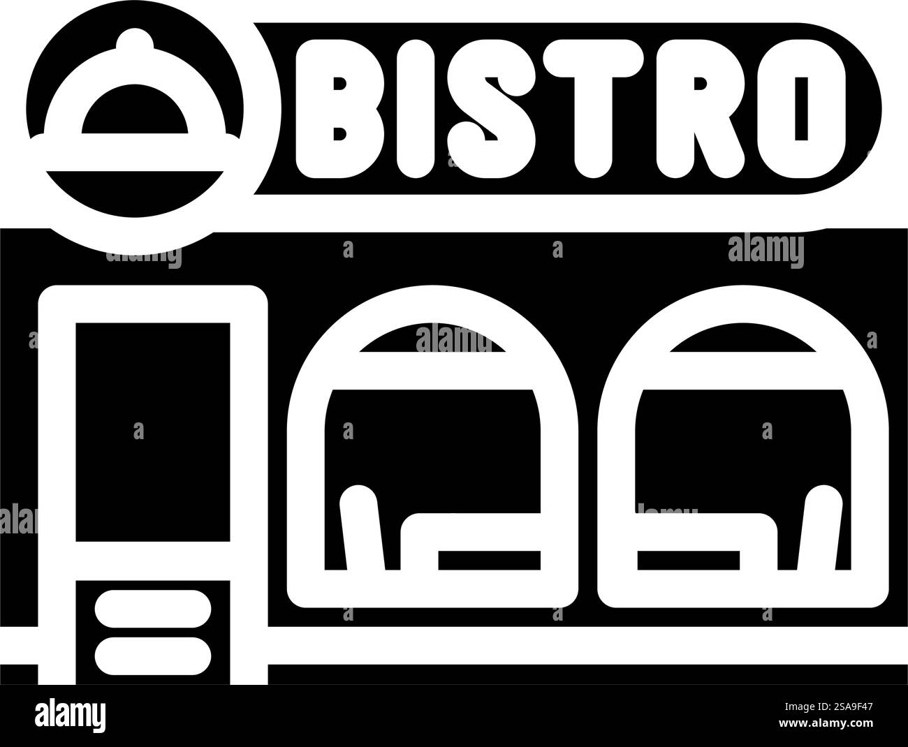 bistrot street cafe glifo icona vettoriale. cartello bistro street cafe. illustrazione del simbolo isolato. illustrazione vettoriale dell'icona del glifo della strada del bistro Illustrazione Vettoriale