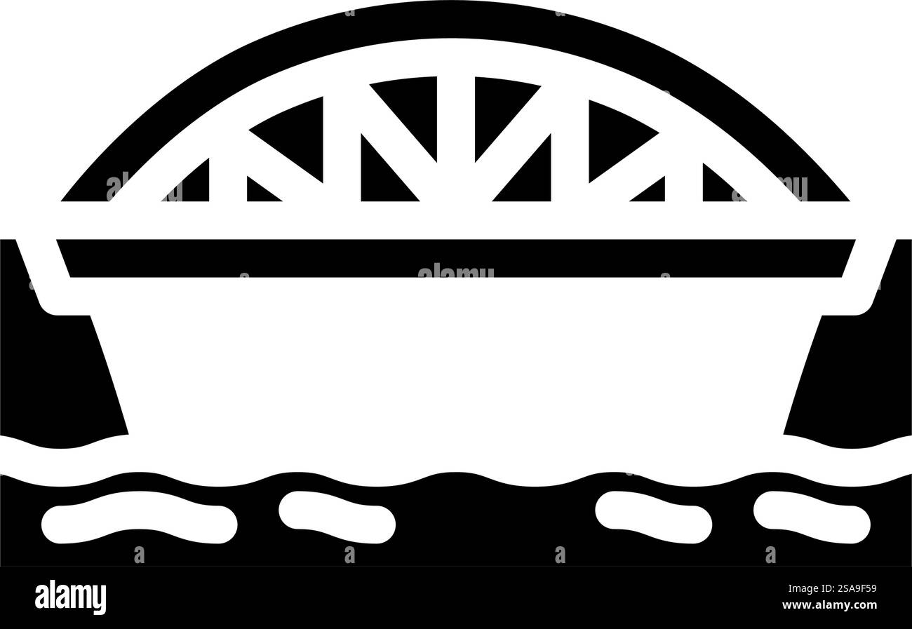vettore icona glifo ponte stringhe di testo. segnale del ponte a cordoncino. illustrazione del simbolo isolato. illustrazione vettoriale dell'icona del glifo del ponte di stringhe di testo Illustrazione Vettoriale